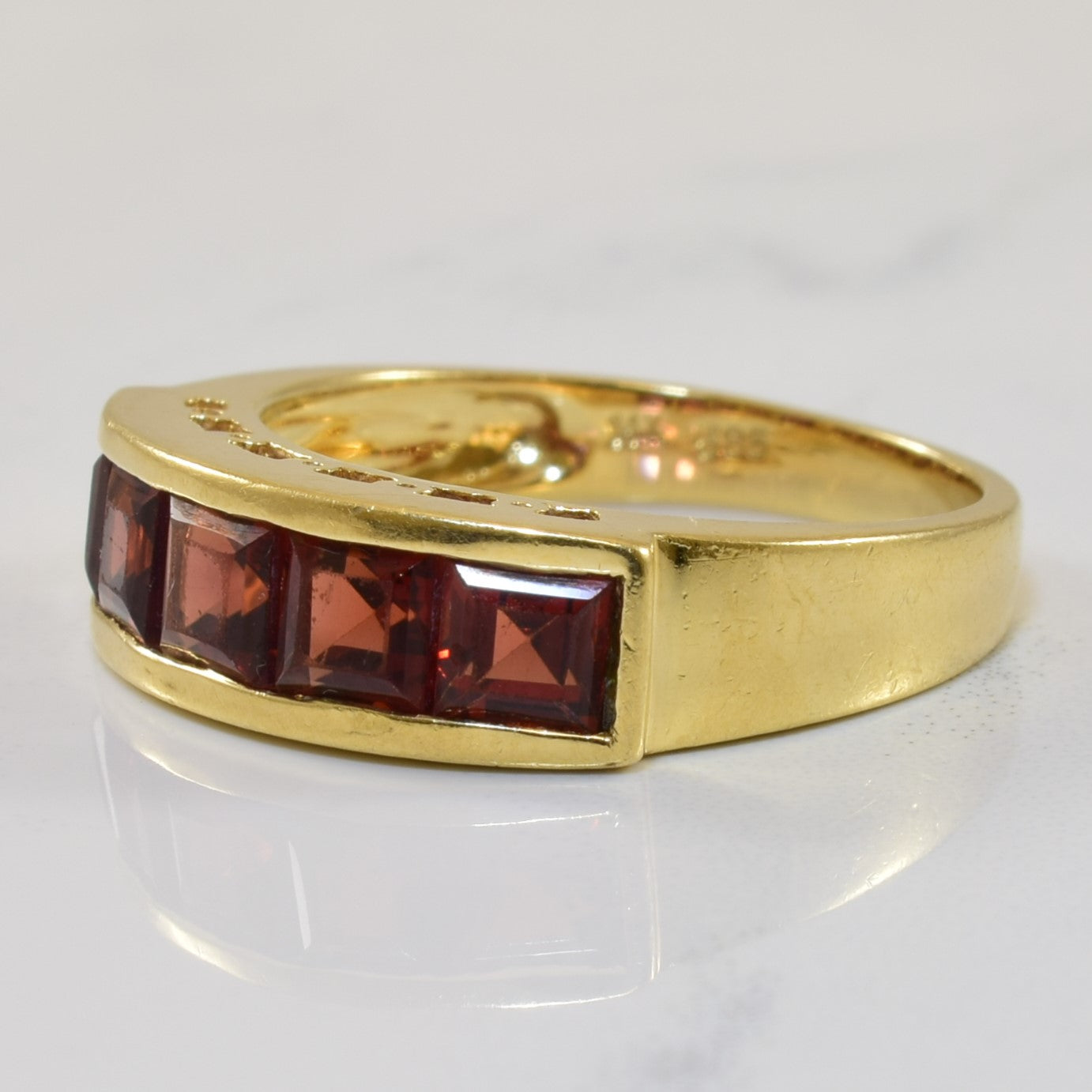 Channel Set Garnet Ring - 2.00 Carat Total Weight (CTW) - Size 7.25 - Elegant Birthstone Jewelry for Women - Perfect Gift for Anniversary, Valentine's Day & Special Occasions