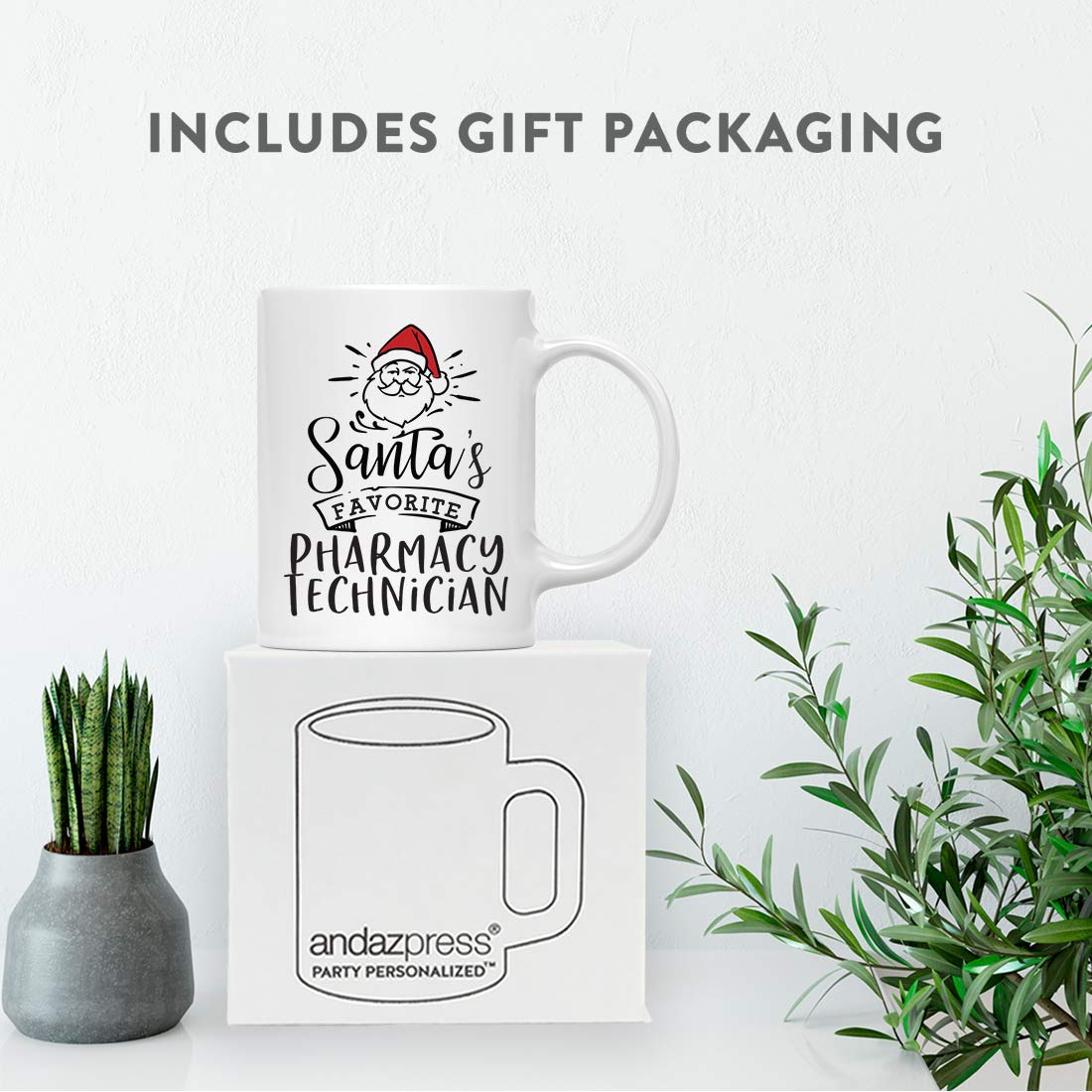 11oz Santa Claus Ceramic Coffee Mug - Christmas Gag Gift for Pharmacy Technicians, Coworkers, White Elephant Exchange (Includes Gift Box) | Perfect for Office Parties, Secret Santa & Holiday Cheer