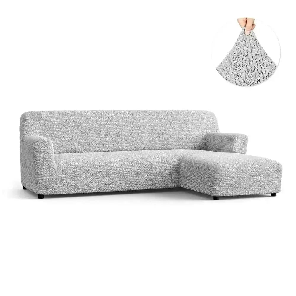 L Shaped Sofa Slipcover with Right Chaise - Premium Microfiber Stretchable Furniture Protector for Living Room, Sectional Couch Cover - Easy Wash & Anti-Slip Design for Home Decor