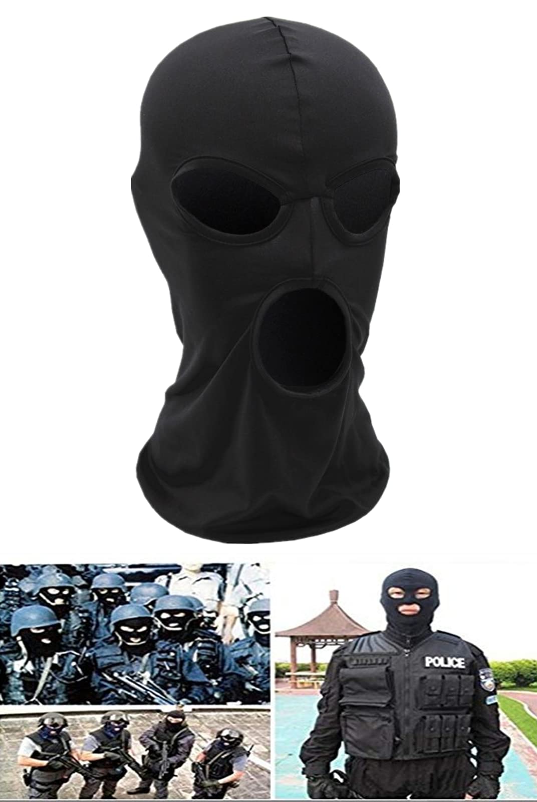 3 Hole Full Face Mask for Men & Women - Breathable Thin Balaclava for Motorcycle, Bike, Hunting, Cycling, Ski & Outdoor Sports - Cold Weather Protection & UV Defense