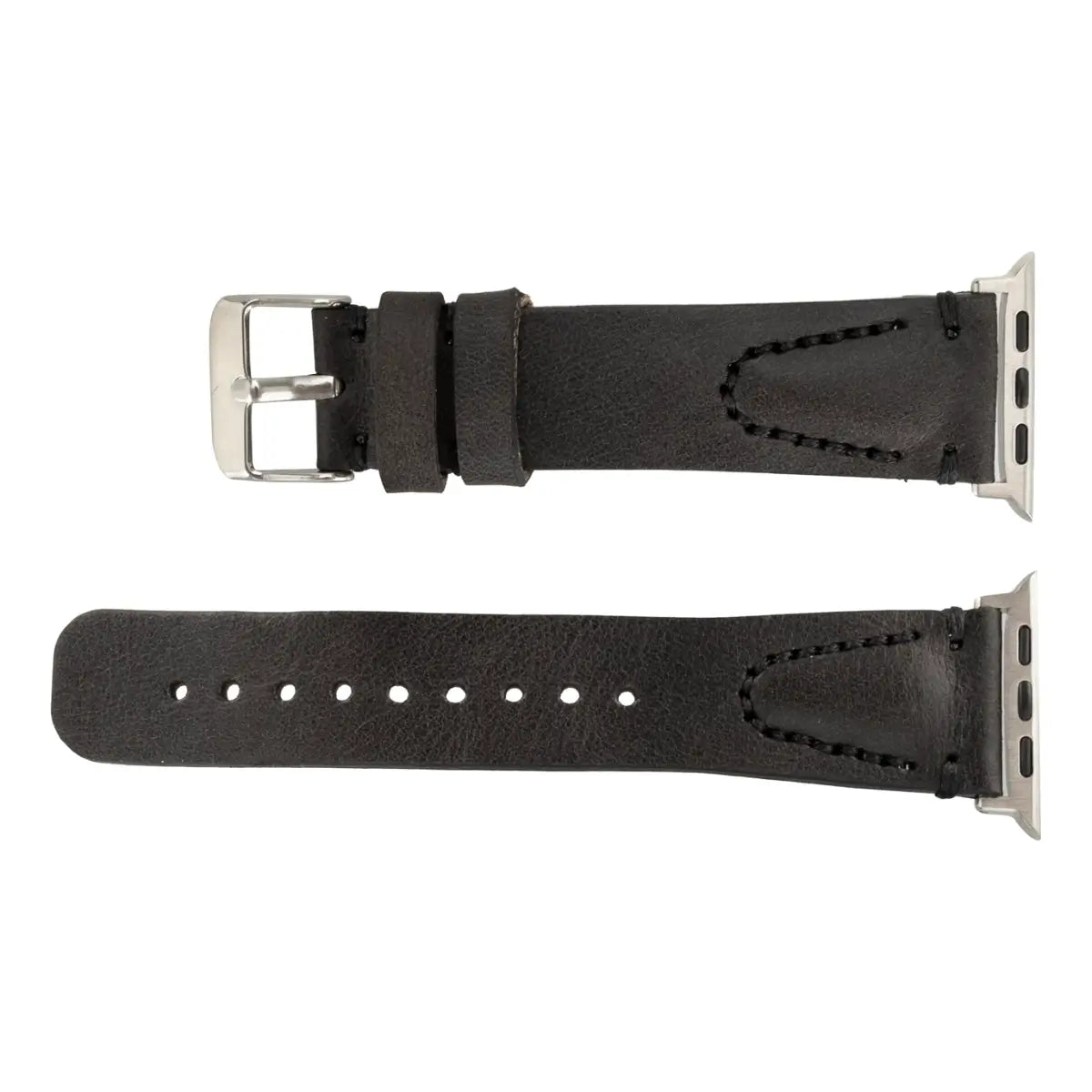 Premium Burnished Gray Leather Sport Band for Apple Watch – Durable & Stylish for Workouts, Running & Everyday Wear (Avila Design)