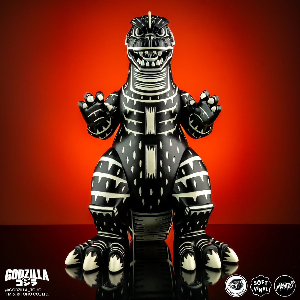 Godzilla Vinyl Designer Figure by Attack Peter - Linocut Variant Collectible Toy for Home Decor, Gift & Pop Culture Display
