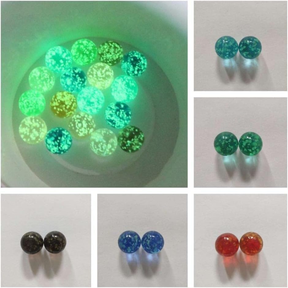 10Pcs Glow in The Dark Glass Marbles - Gold Luminous Marble Balls for DIY, Home Decoration, Games & Kids Play (12mm/0.47in) - Perfect for Nighttime Decor, Board Games & Sensory Play