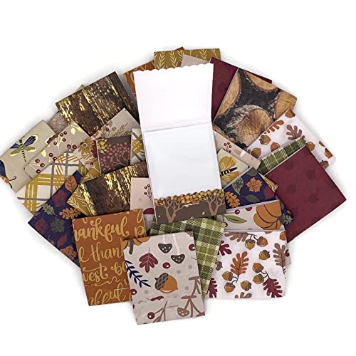 Autumn-Themed Matchbook Style Notepads - Set of 30 Mini Notebooks for Fall Party Favors, Wedding Gifts & Office Supplies | Perfect for Thanksgiving, Halloween Decorations & Seasonal Journaling