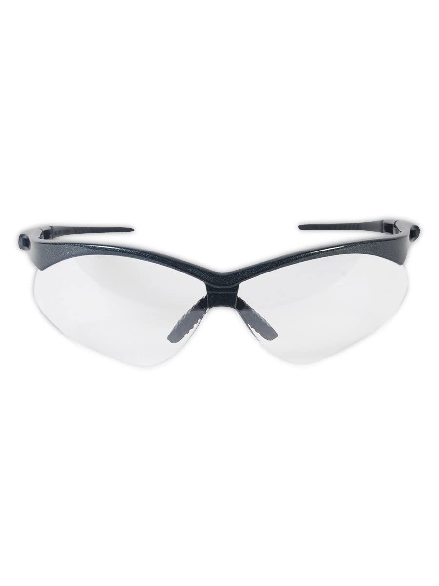 MAGID Wraparound Safety Glasses - 24 Pack Black Frame Grey Lens, Lightweight Sporty Design with Hard Coat & Soft TPR Nose Pad for Construction, Woodworking, Cycling, and Outdoor Sports Protection