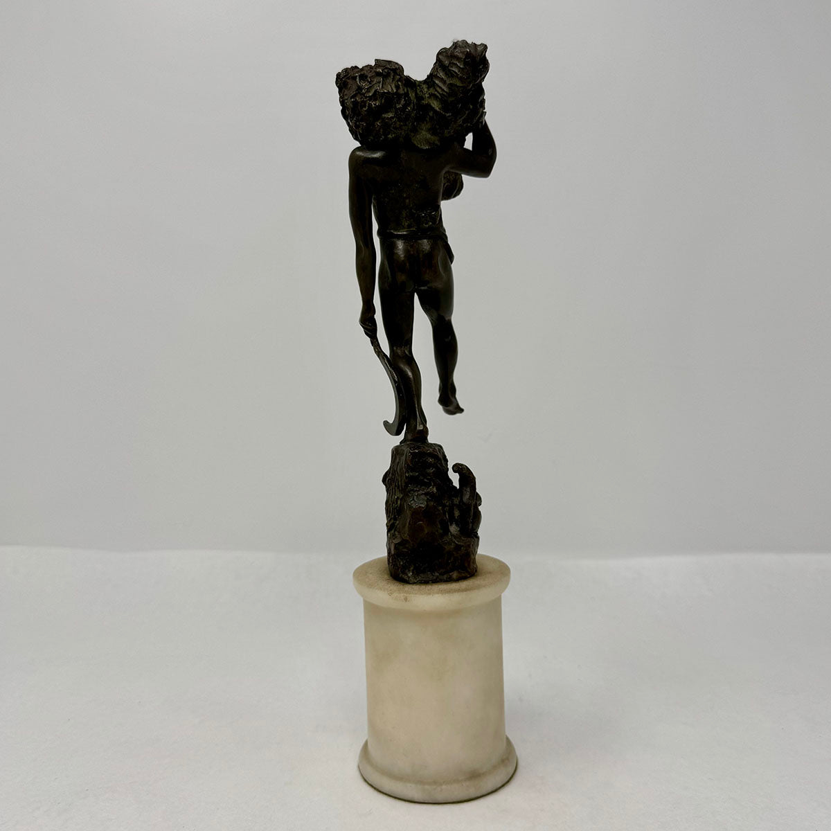 Antique Bronze Grain Harvesting Sculpture - Signed Neoclassical Art Piece for Home & Office Decor