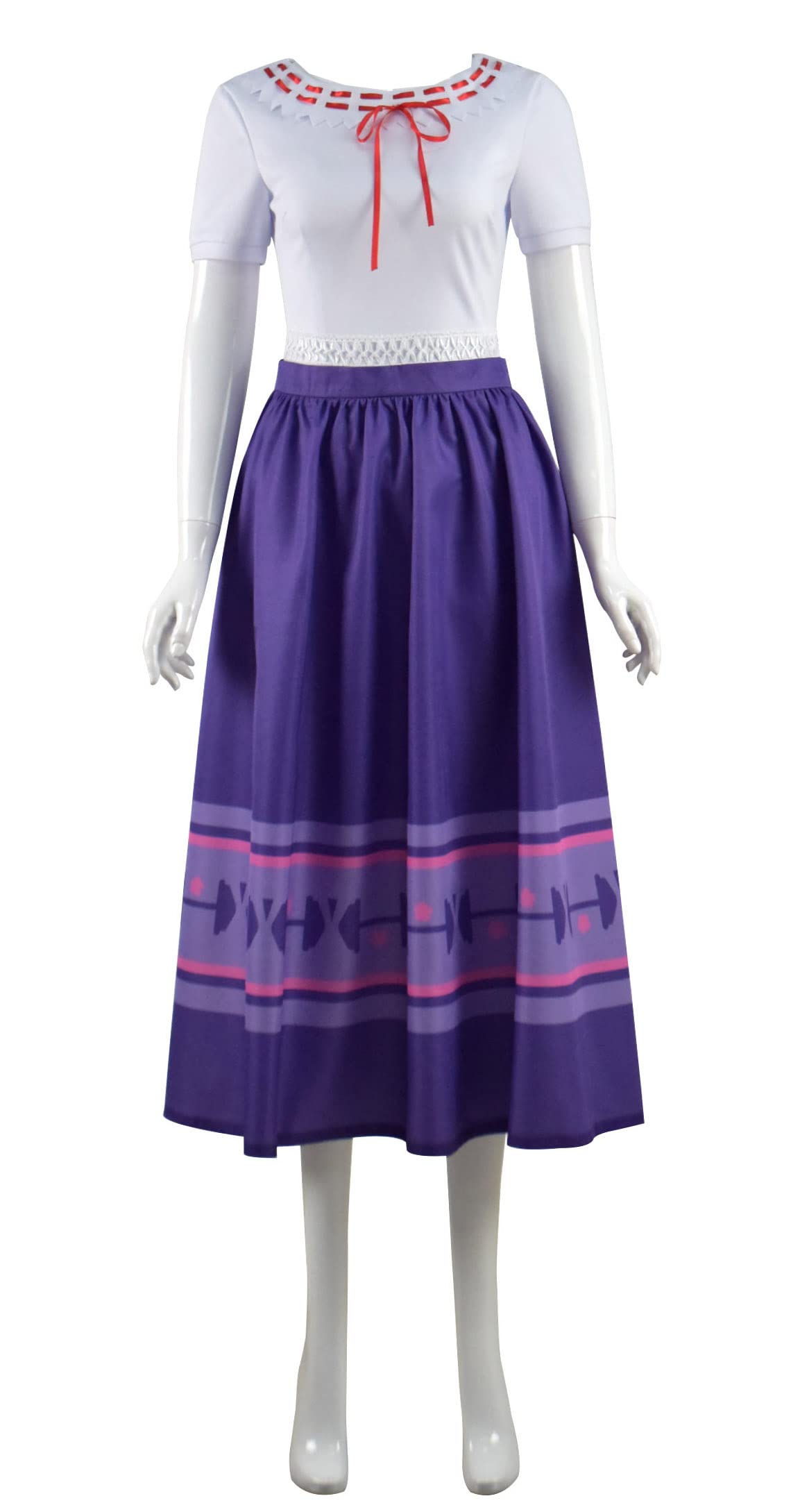 Luisa Princess Shirt Dress Costume for Women & Kids | Encanto Luisa Cosplay Outfit with Skirt & Waistband | Perfect for Halloween, Cosplay & Theme Parties