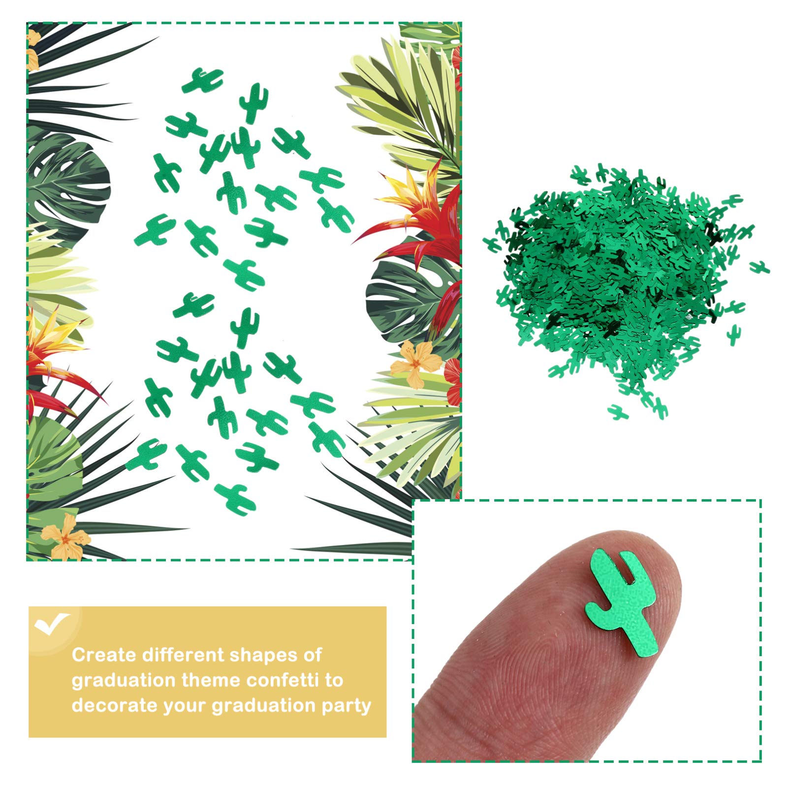 PRETYZOOM Hawaiian Party Table Confetti - Tropical Cactus Glitter Confetti for Luau Decorations, Birthday Party Supplies, Baby Shower & Summer Beach Theme Events