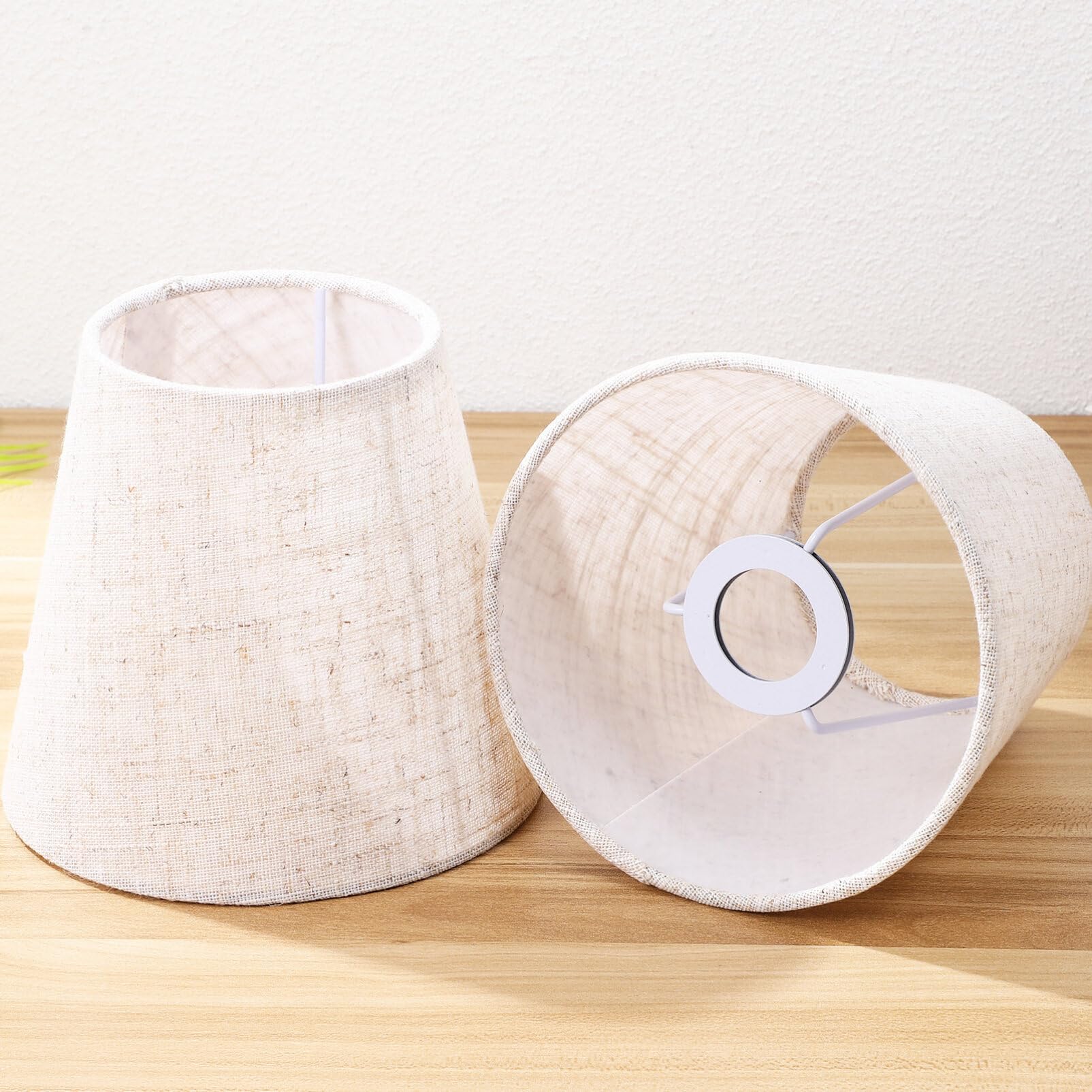2-Pack Natural Linen Lampshade Covers - Breathable Fabric Lamp Shades for Table, Wall & Floor Lights | Perfect for Living Room, Bedroom & Office Decor