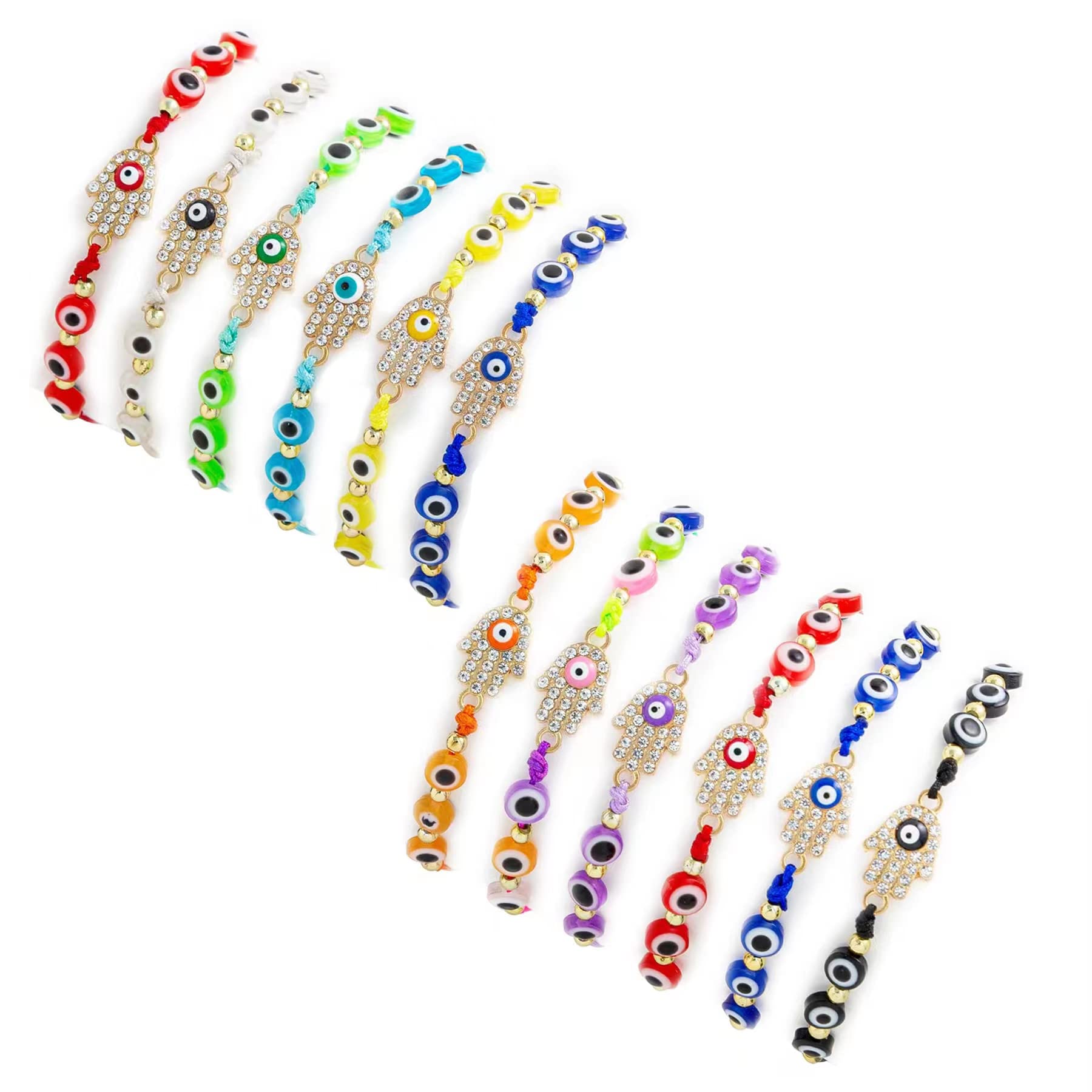 Evil Eye Protection Bracelet Set for Women & Men - Handmade Mexican Evil Eye Jewelry for Good Luck & Positive Energy - Perfect for Gifts, Parties, and Spiritual Protection