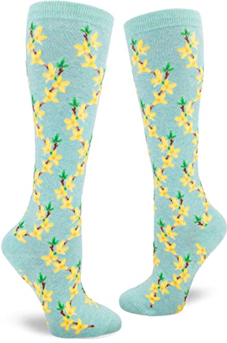 Forsythia Knee High Socks in Heather Verdigris