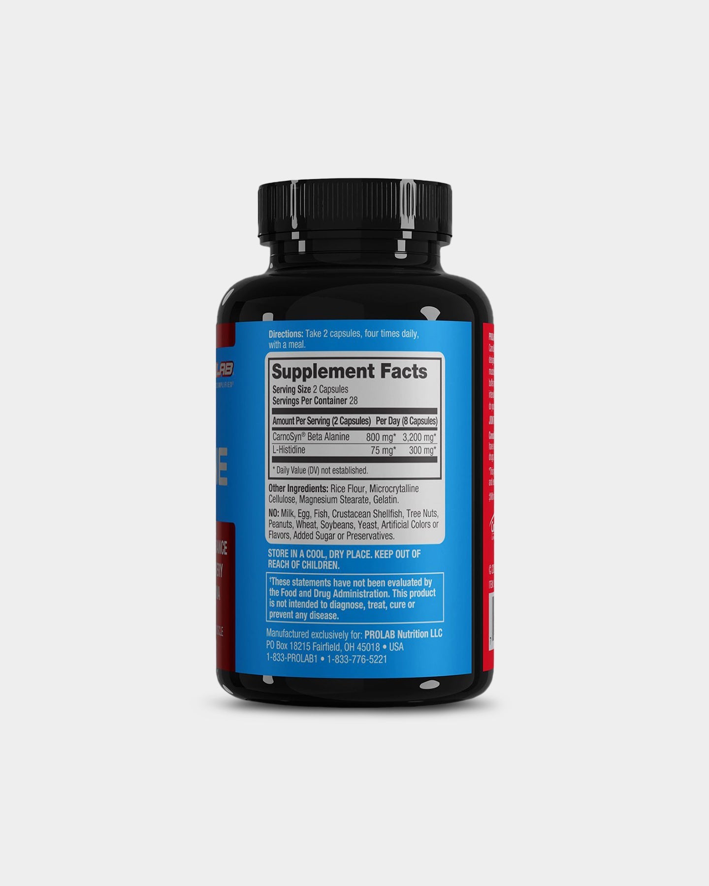 Prolab Nutrition Beta Alanine Powder - Premium Workout Supplement for Muscle Endurance & Strength - Pre-Workout & Athletic Performance Booster