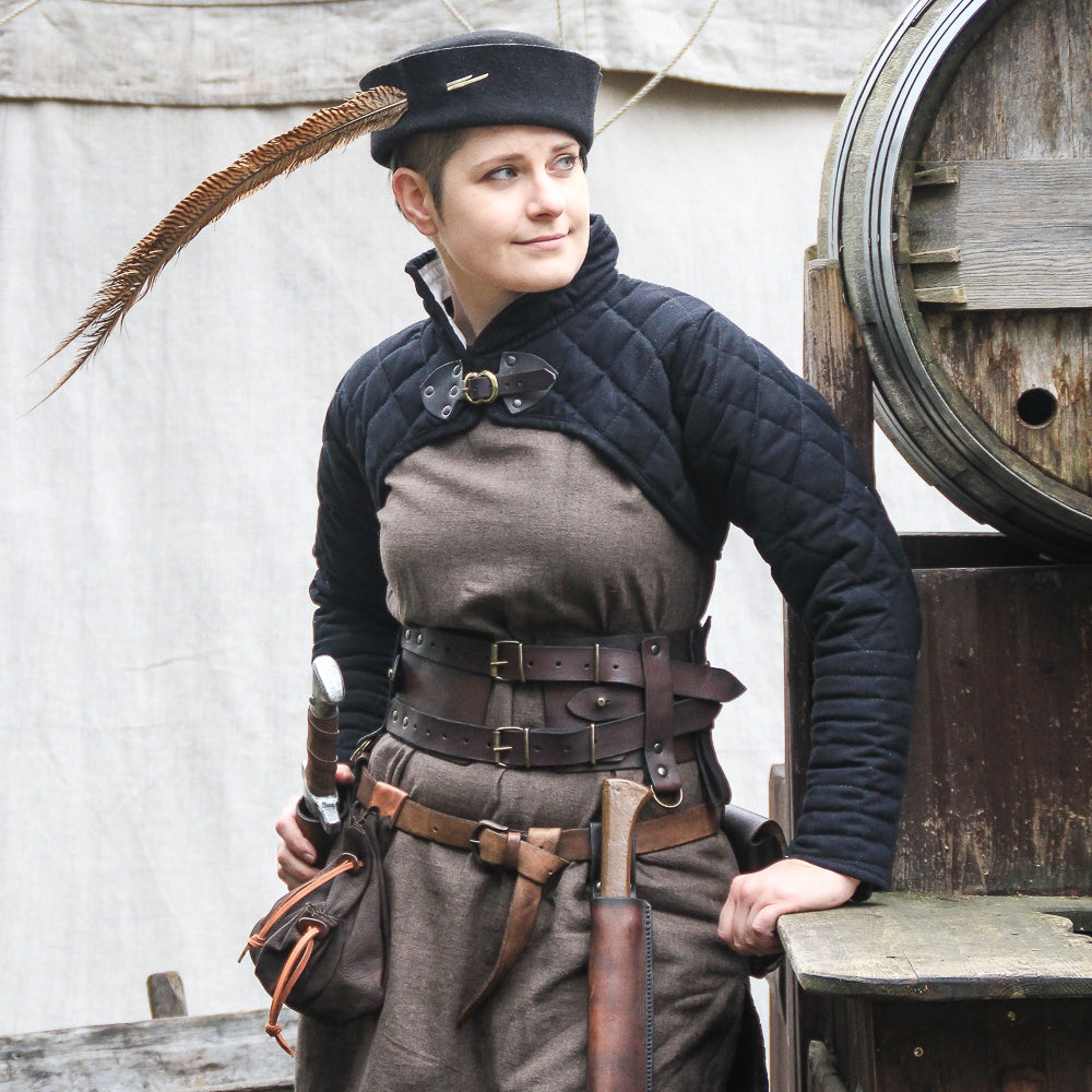 Drachenstein Black Gambeson - Medieval Armor Padding for LARP, Cosplay & Historical Reenactment