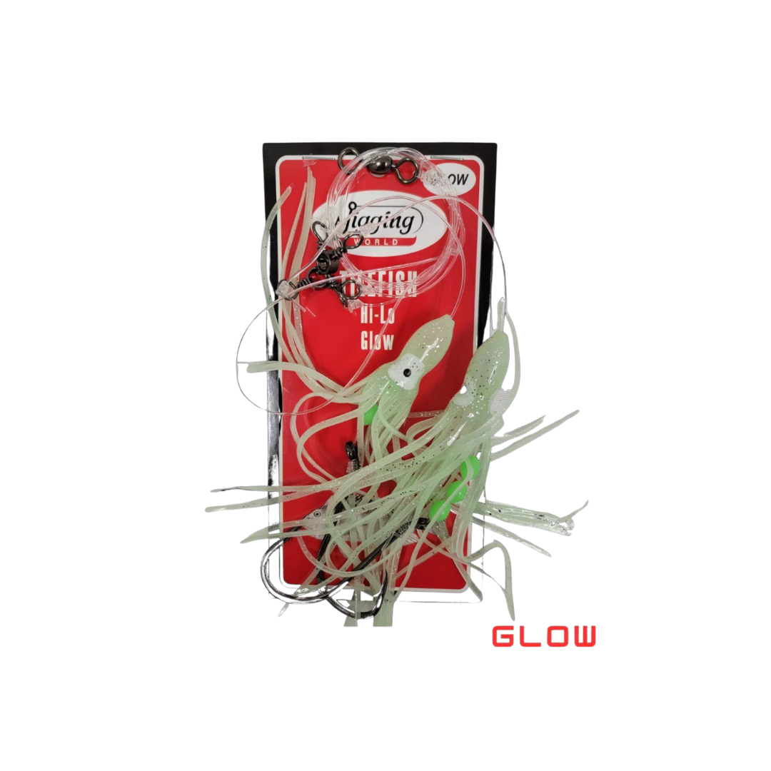 Jigging World Tilefish Hi Lo Rigs - Saltwater Fishing Rigs for Bottom Fishing, Flounder, and Sea Bass | Perfect for Offshore and Inshore Angling