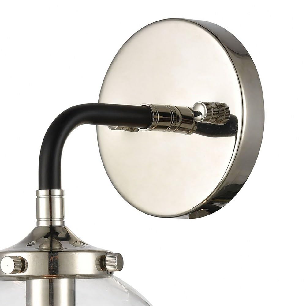 Elk Home Boudreaux 1-Light Wall Sconce - Matte Black Finish with Clear Glass, Modern Contemporary Lighting for Bedroom, Bathroom, or Hallway