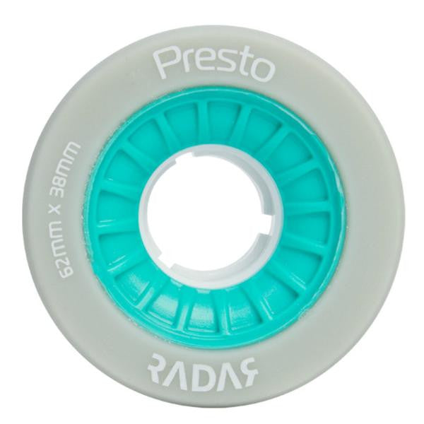 Radar Presto 62mm Quad Wheels 4 Pack - High Performance Skateboard Wheels for Smooth Riding & Tricks - Perfect for Street Skating, Park Riding & Outdoor Sports