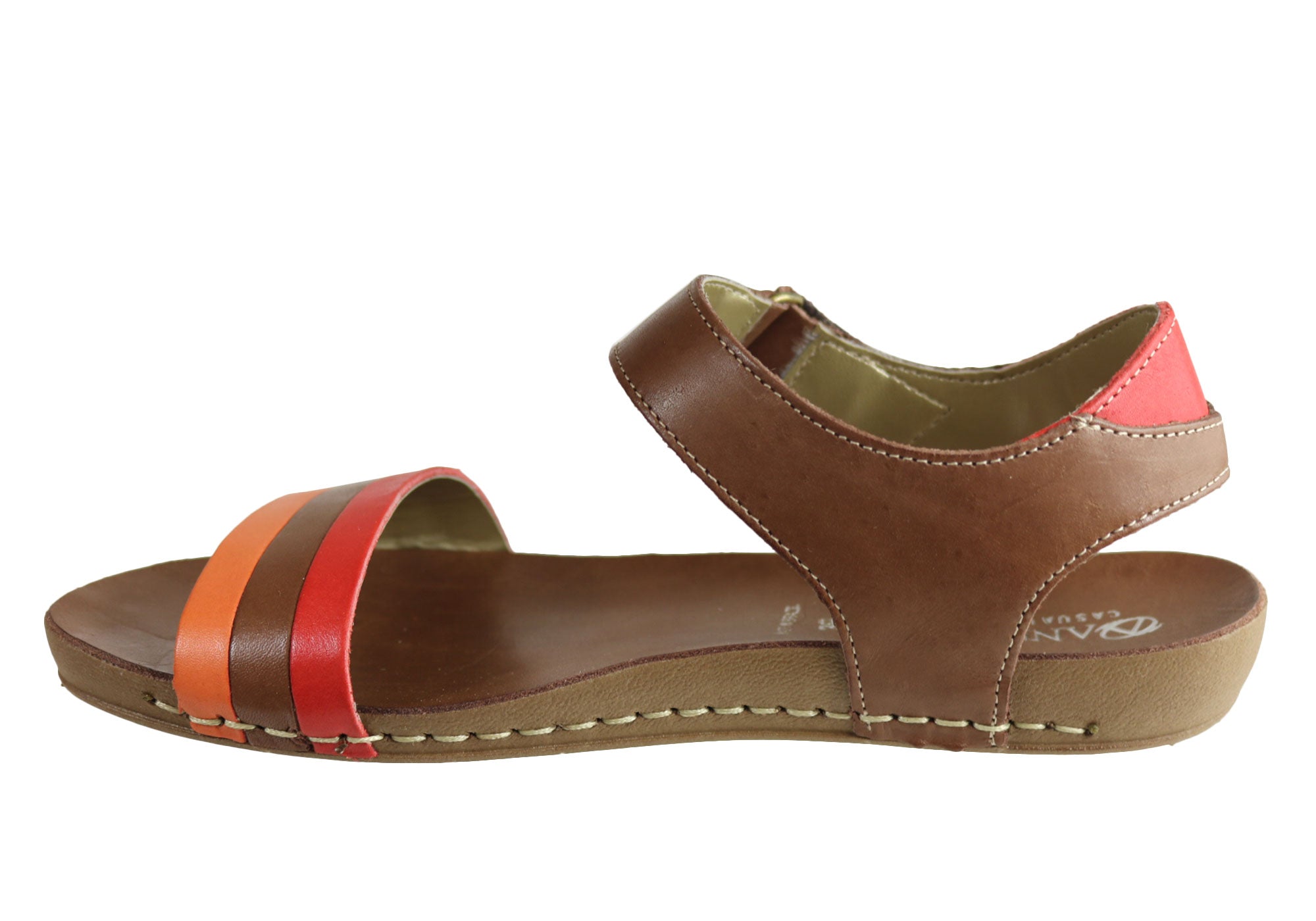 Andacco Canni Women's Comfortable Flat Leather Sandals - Handmade in Brazil - Perfect for Beach, Vacation & Summer Outfits