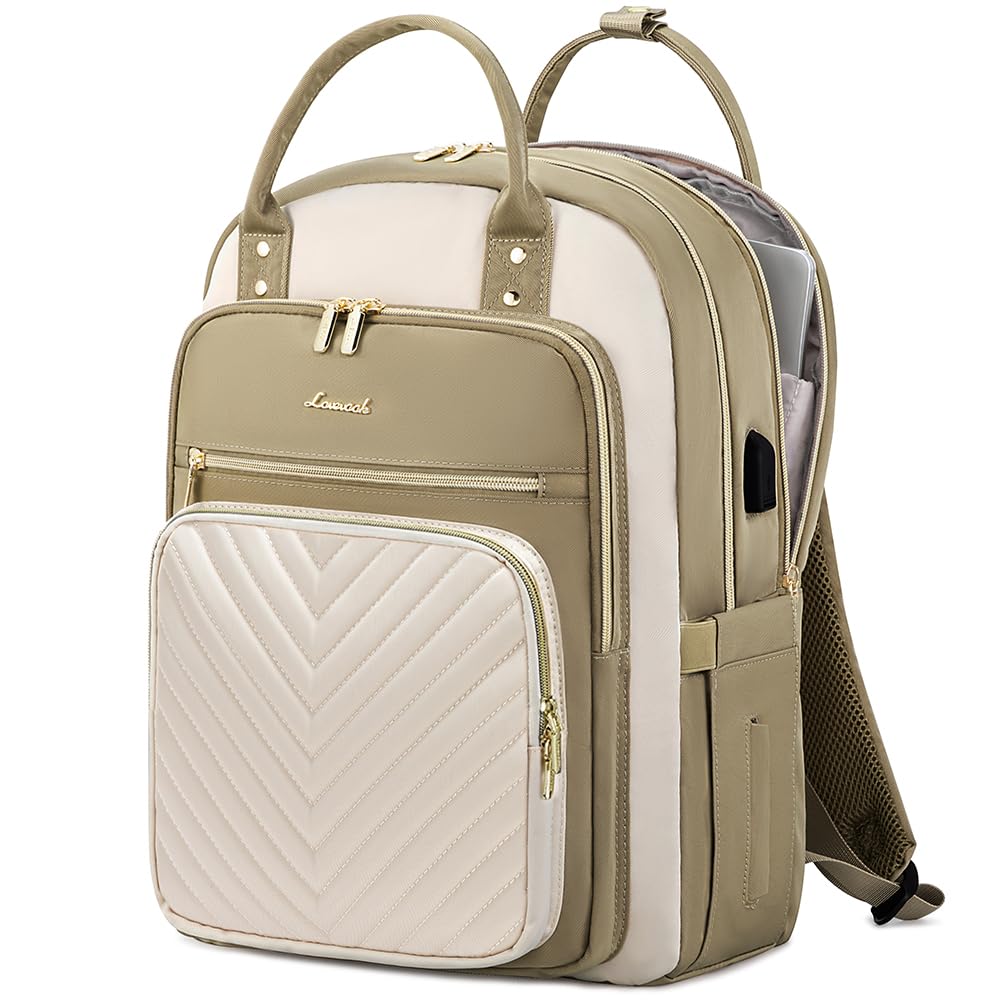 LOVEVOOK Waterproof Laptop Backpack for Women - Stylish USB Charging Work Bag for Business, Travel, School - Perfect for Teachers, Nurses & Professionals (Fits 15.6