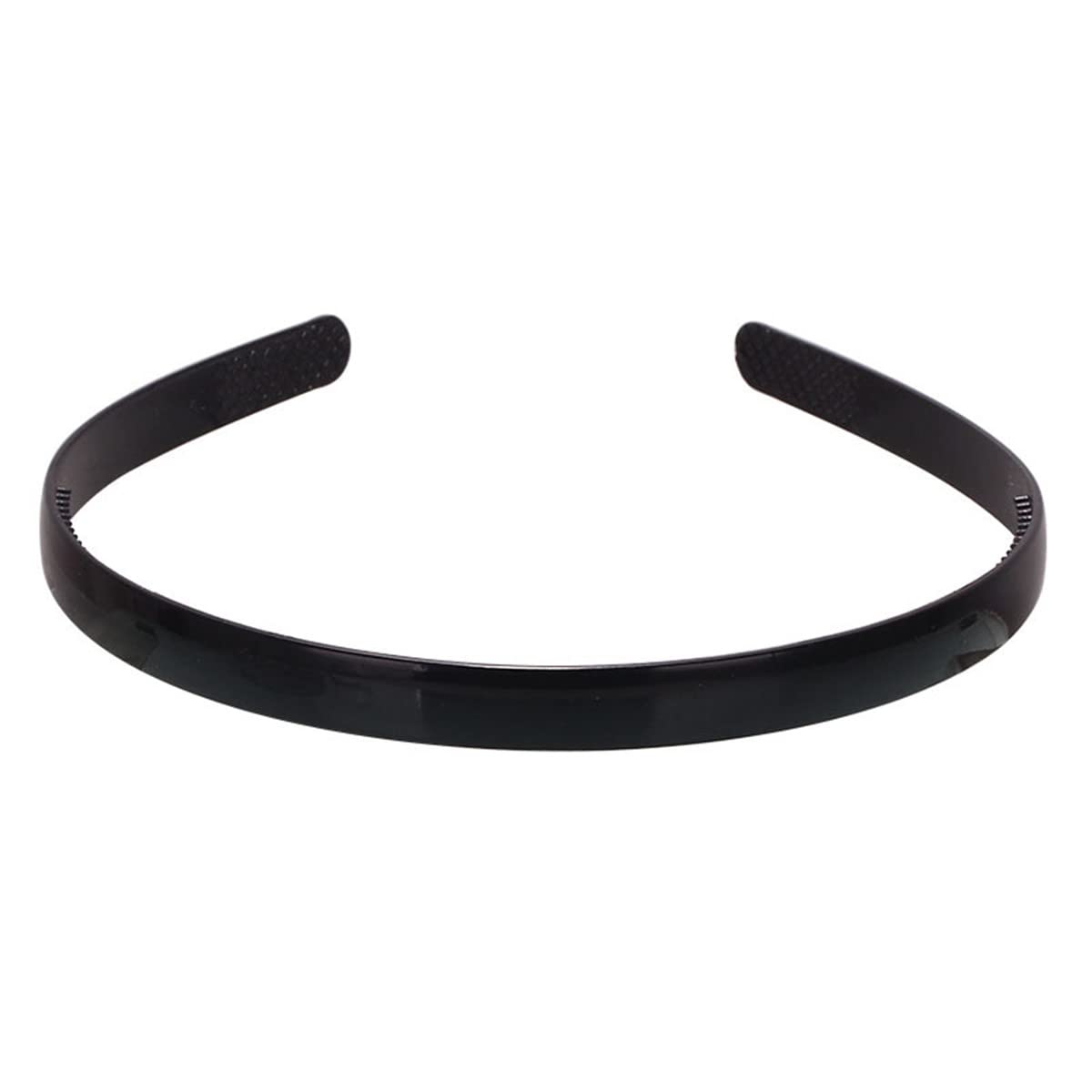 6-Pack Black Plastic Plain Headbands with Teeth Comb - 10mm Skinny Hair Bands for Women & Girls - DIY Hair Accessories for Halloween, Cosplay, and Everyday Styling