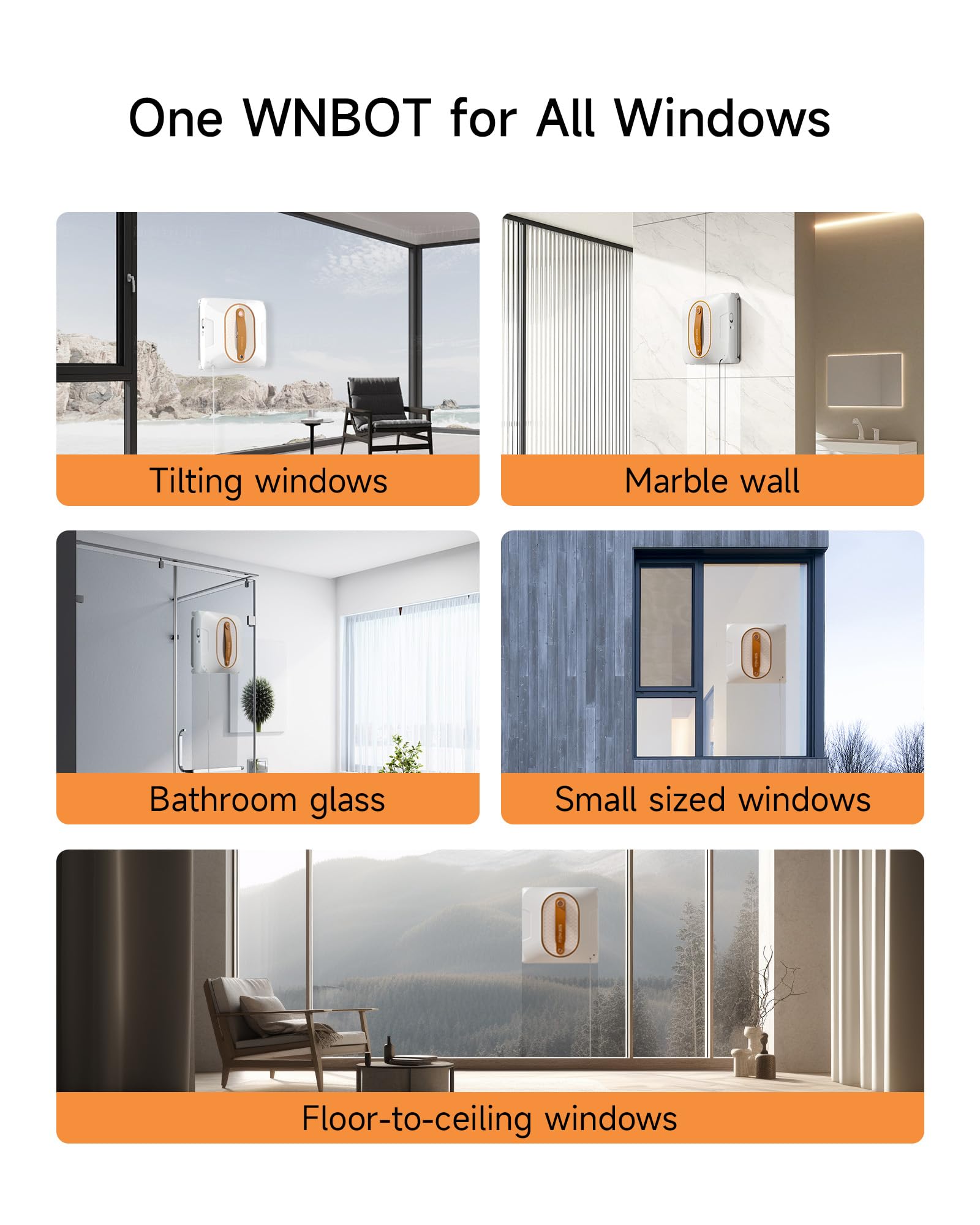Automatic Window Cleaning Robot with 6000Pa Suction & Dual Water Spray - Smart Path Planning for High-Rise Windows & Glass Doors - Perfect for Home, Office & Skyscraper Maintenance