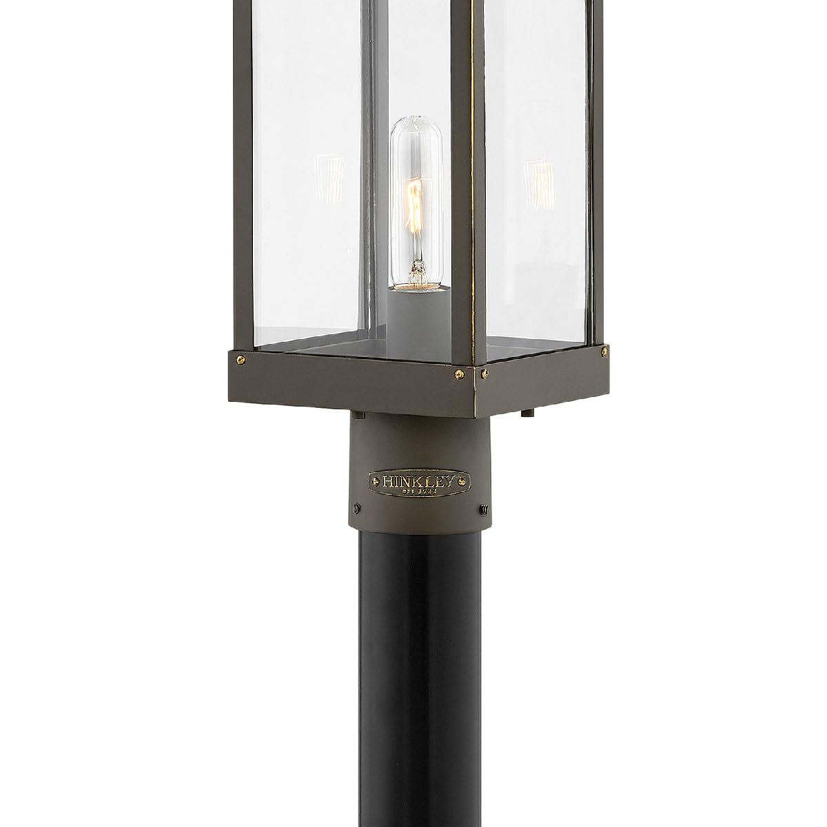 Hinkley Porter Collection 5W LED Outdoor Post Top Lantern - Oil Rubbed Bronze Finish, Medium Size for Patio, Garden & Walkway Lighting