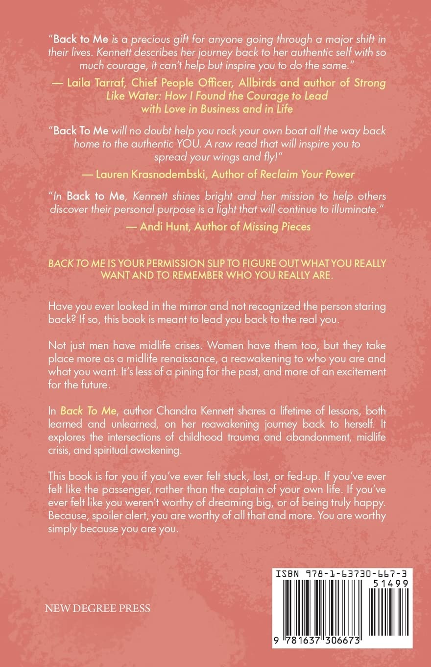Back to Me: A Lifetime of Lessons Learned and Unlearned - Inspirational Memoir for Personal Growth & Self-Discovery | Perfect for Book Clubs, Gift Giving & Motivational Reading