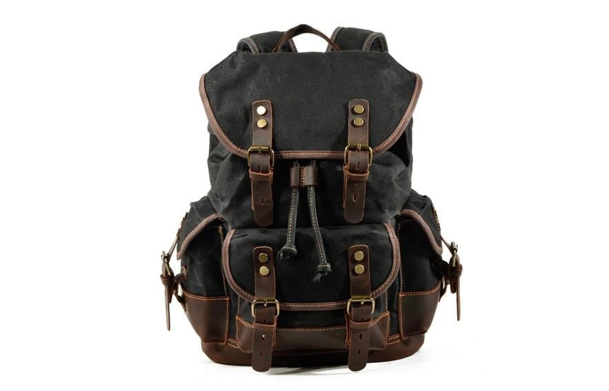 Durable Army Green Waxed Canvas Backpack Purse for Women - Stylish & Water-Resistant Daypack for Work, Travel & Outdoor Adventures