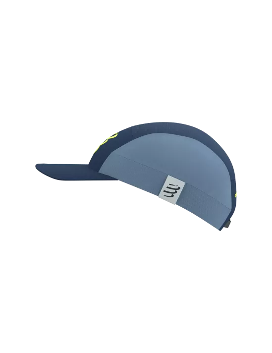 Compressport Unisex 5-Panel Lightweight Cap - Poseidon Denim | Breathable & Adjustable for Running, Cycling & Outdoor Sports