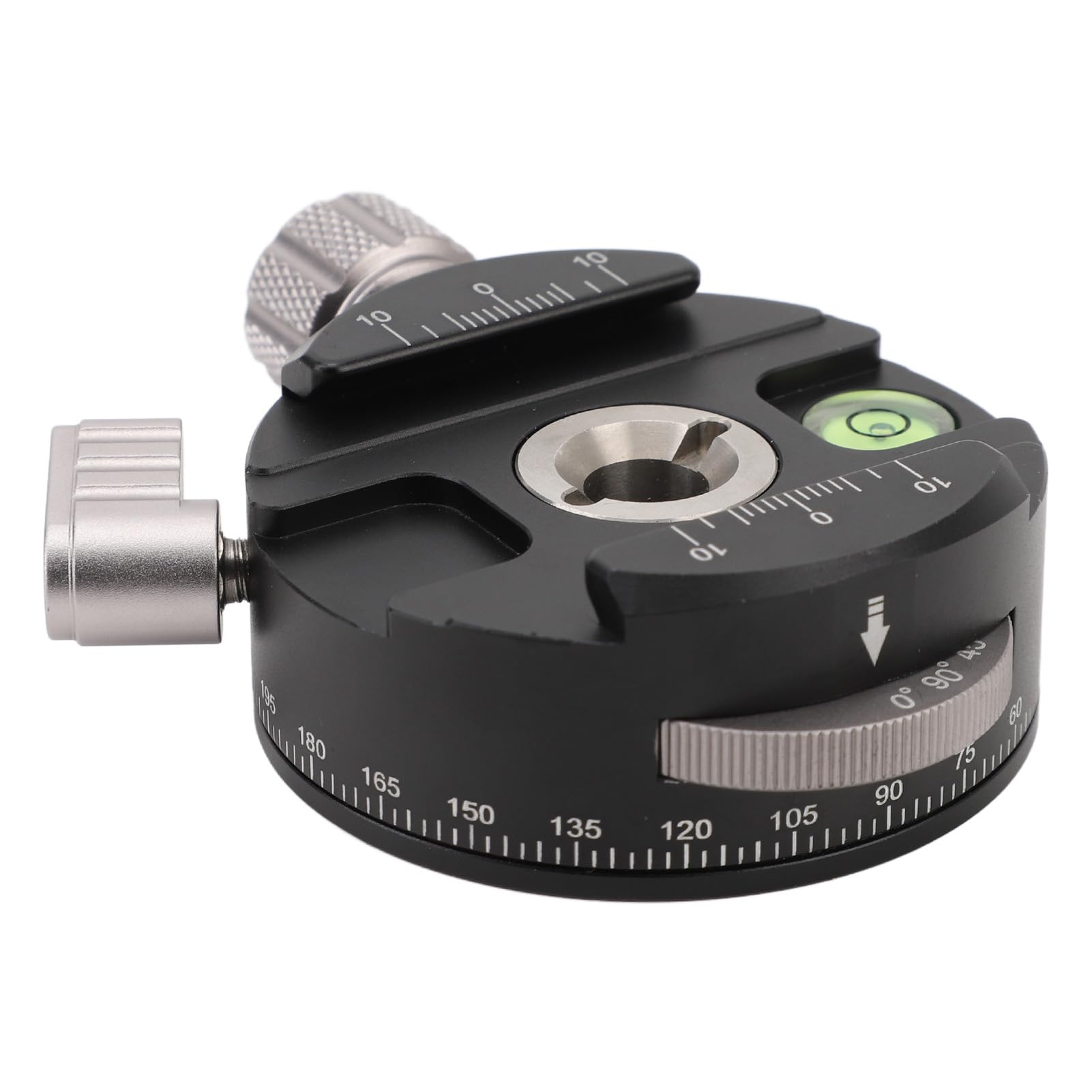 Aluminum Alloy Panoramic Tripod Head for DSLR Cameras - 360° Rotation with 5 Angle Options, 3/8