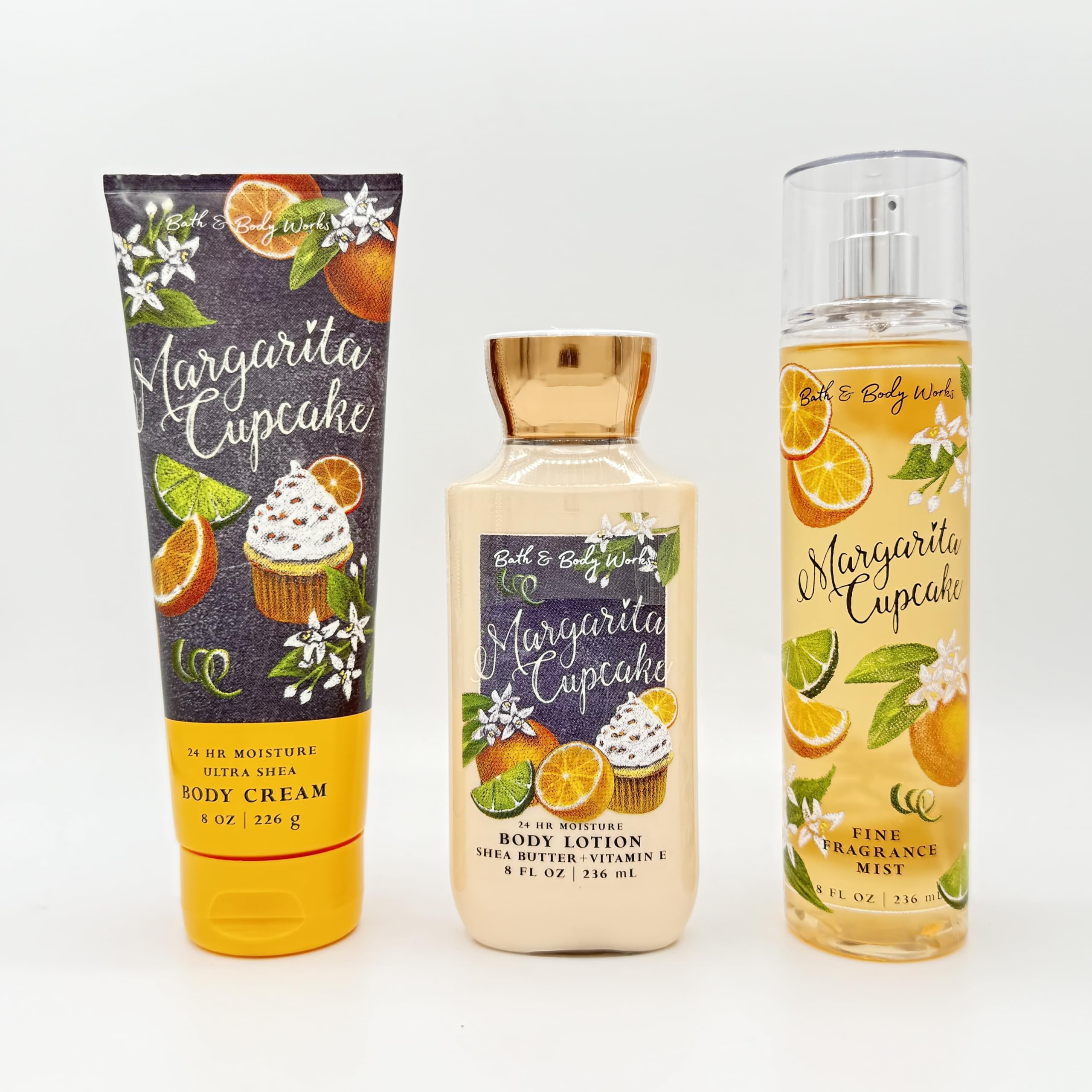 Margarita Cupcake 3-Piece Bath & Body Gift Set - Ultra Moisturizing Shea Body Cream, Nourishing Lotion & Refreshing Fragrance Mist | Perfect for Spa Day, Birthday Gifts & Self-Care Routine