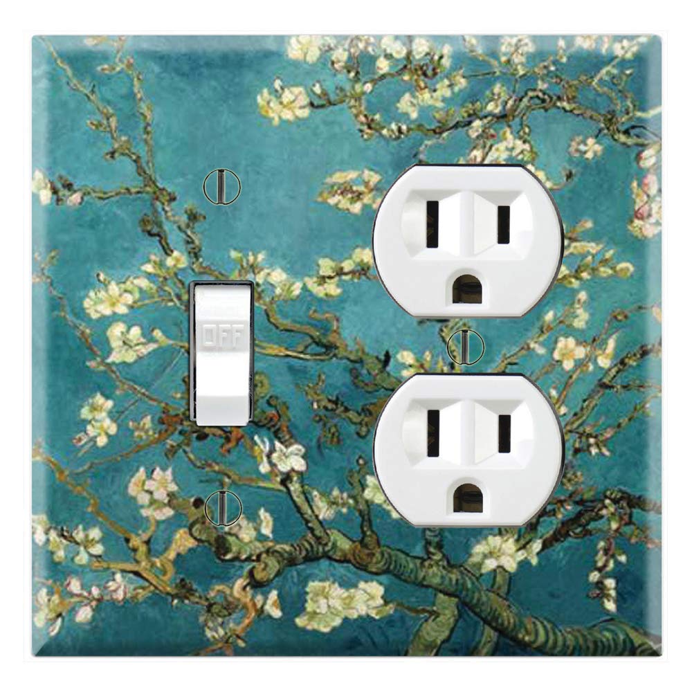 Van Gogh Almond Branches in Bloom Graphics Wall Plate Cover - Toggle Outlet Combo - Decorative Switch Plate for Living Room, Bedroom & Office