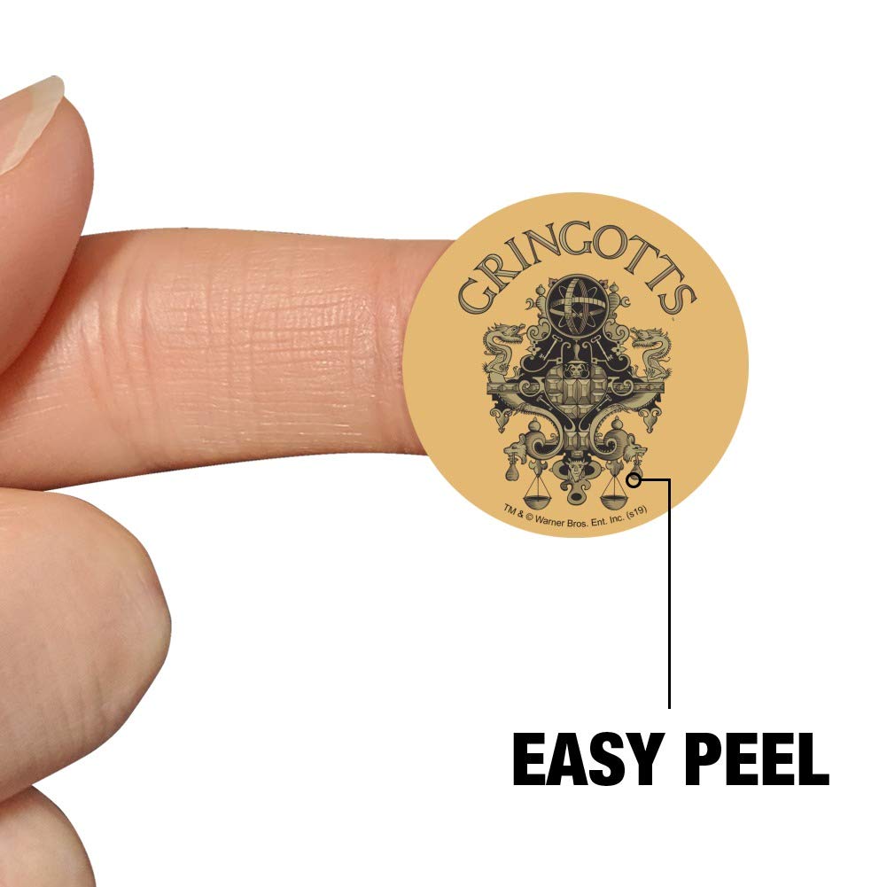 Harry Potter Gringotts Bank Logo Stickers - 1 Inch Clear Planner Stickers for Bullet Journal, Scrapbooking & DIY Crafts - Perfect for Planners, Calendars, Notebooks & Gift Wrapping