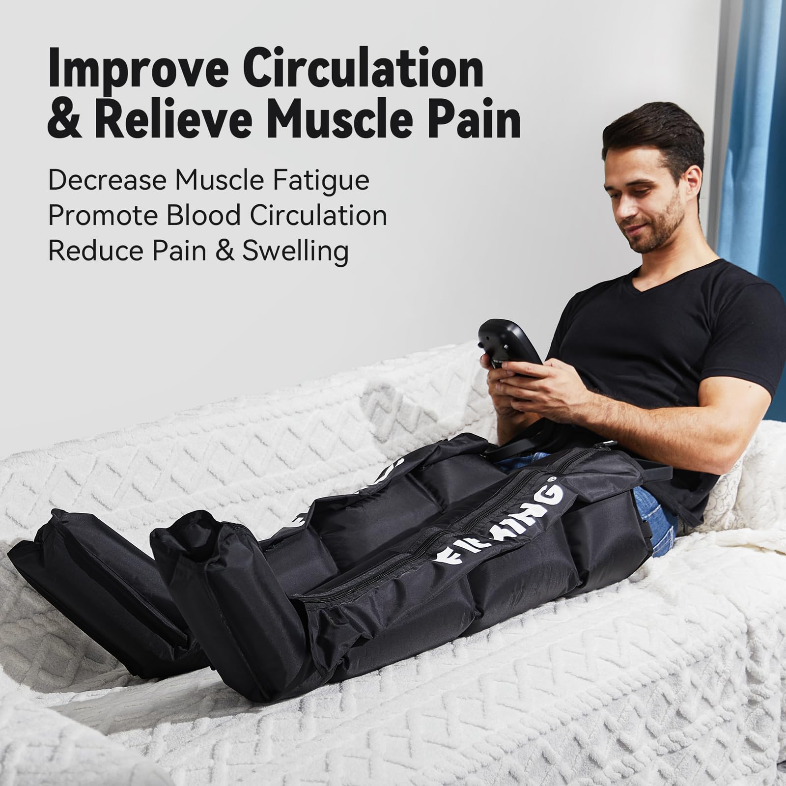 FIT KING Air Compression Recovery Boots - Dynamic Sequential Massage System for Athletes, Improves Circulation & Speeds Recovery - FSA HSA Approved (Medium) | Ideal for Post-Workout, Injury Rehabilitation & Muscle Recovery