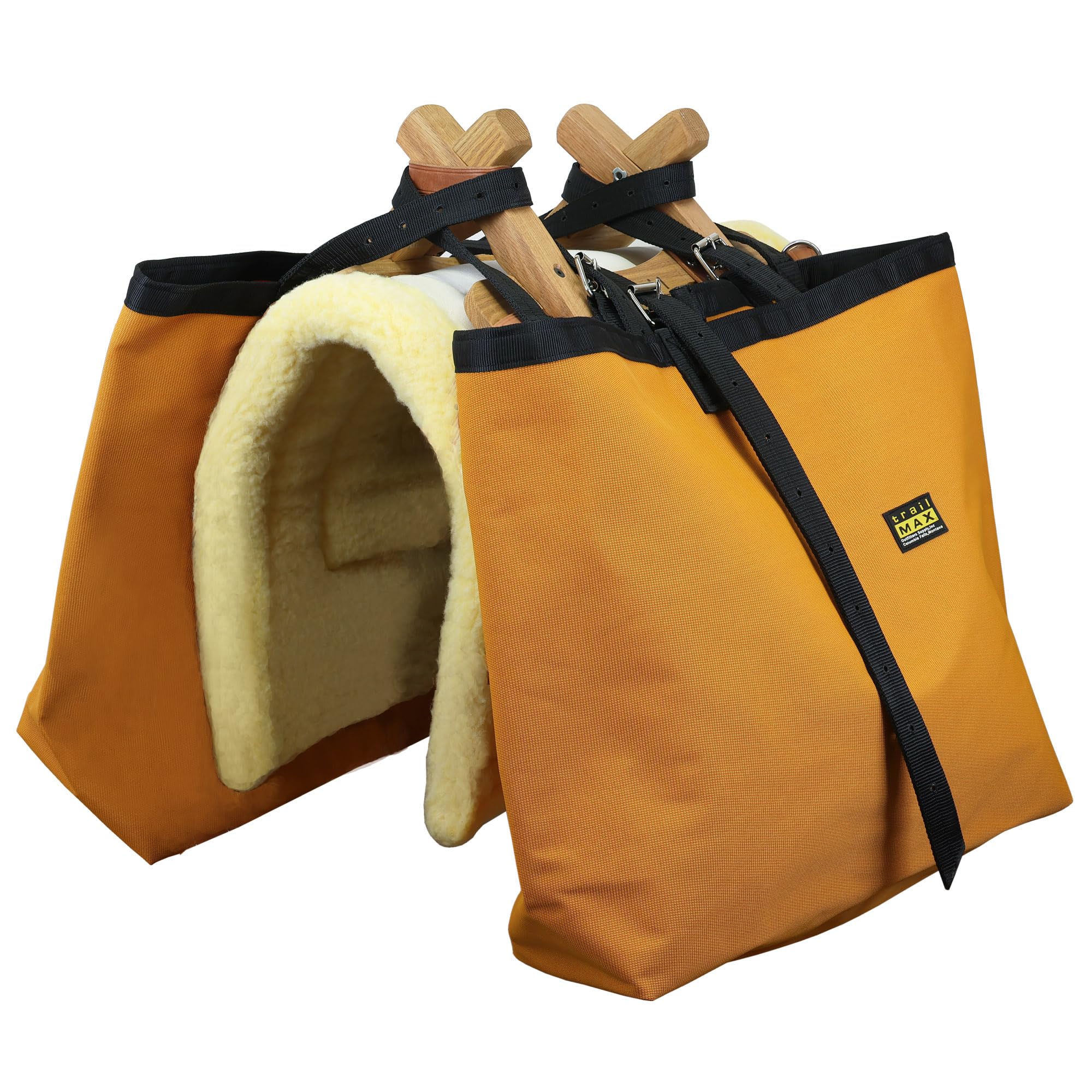 TrailMax Heavy Duty Iron Cloth Pack Bags for Horses & Mules - Durable Nylon Straps & Reinforcement - Perfect for Backpacking, Hunting & Outdoor Adventures (Pair)