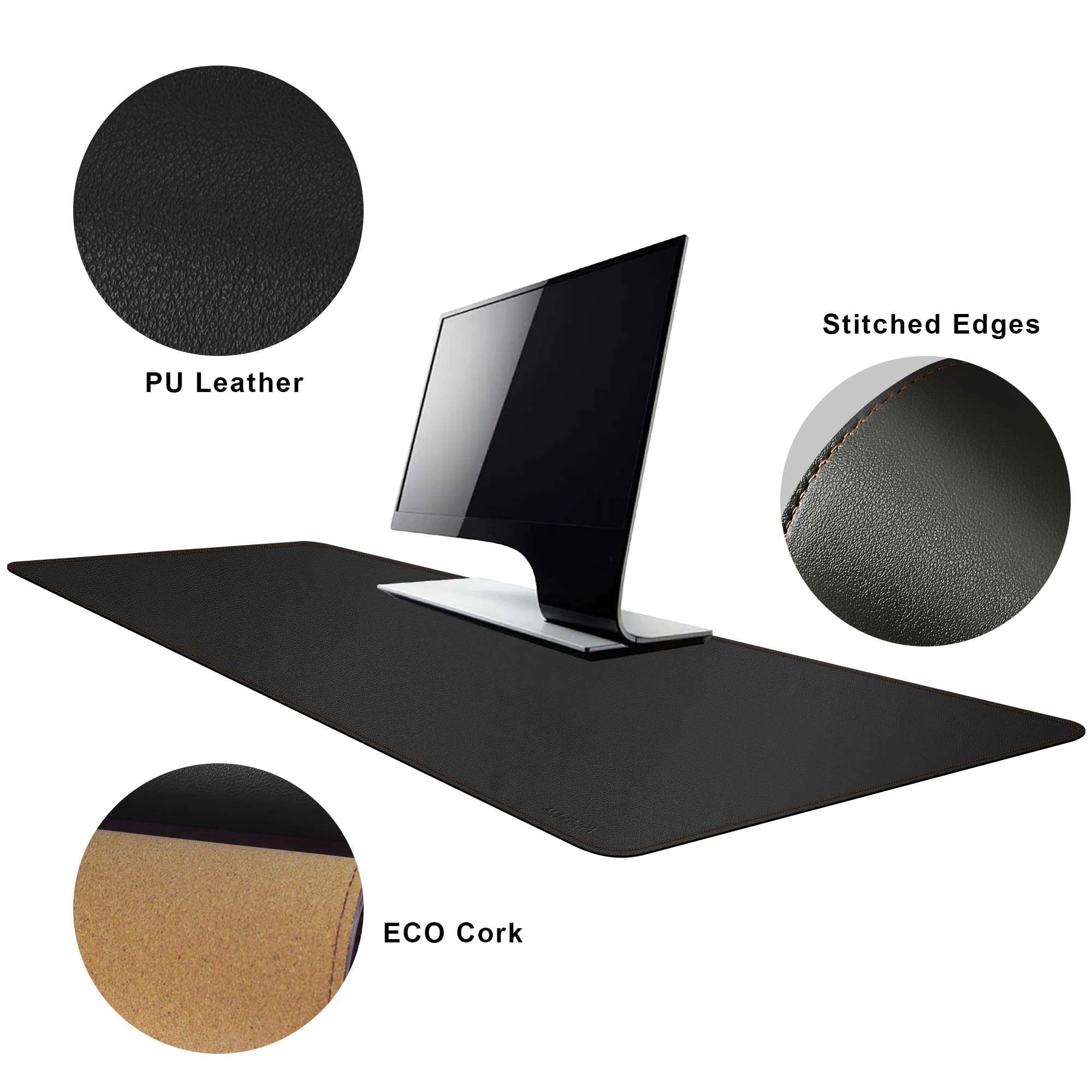 Premium XXL Cork & Leather Desk Pad - 47.2