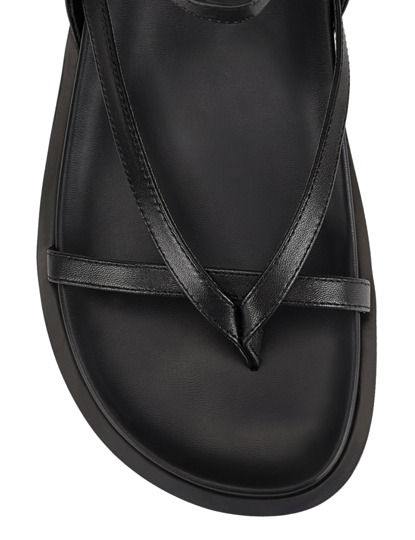 Lawrence Comfort Footbed Sandals - Black Leather Women's Slide Sandals for Walking, Beach & Casual Wear