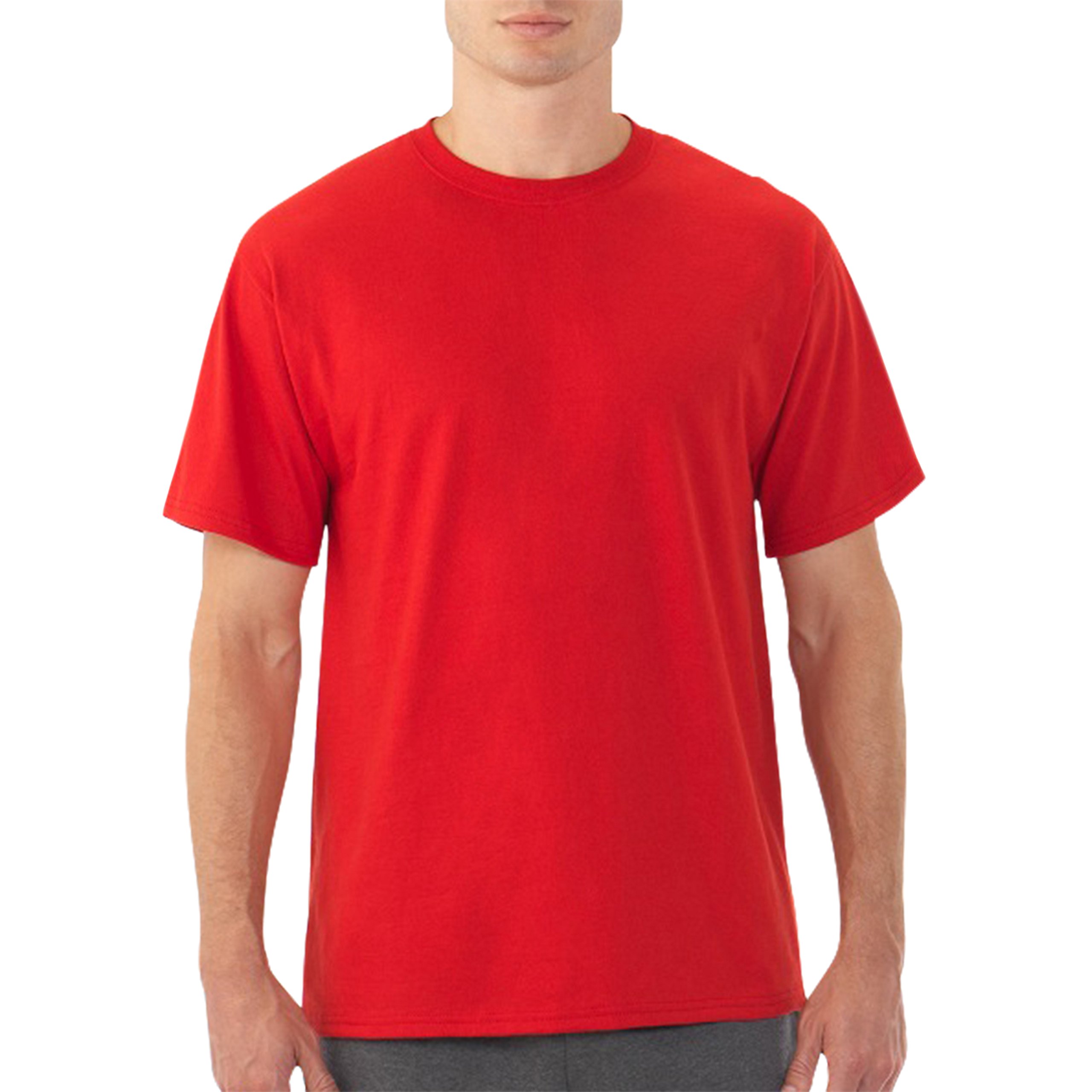 Fruit of the Loom Men's Short Sleeve Crew Neck T-Shirt - True Red | Soft Cotton Comfort Fit Casual Wear for Everyday & Gym