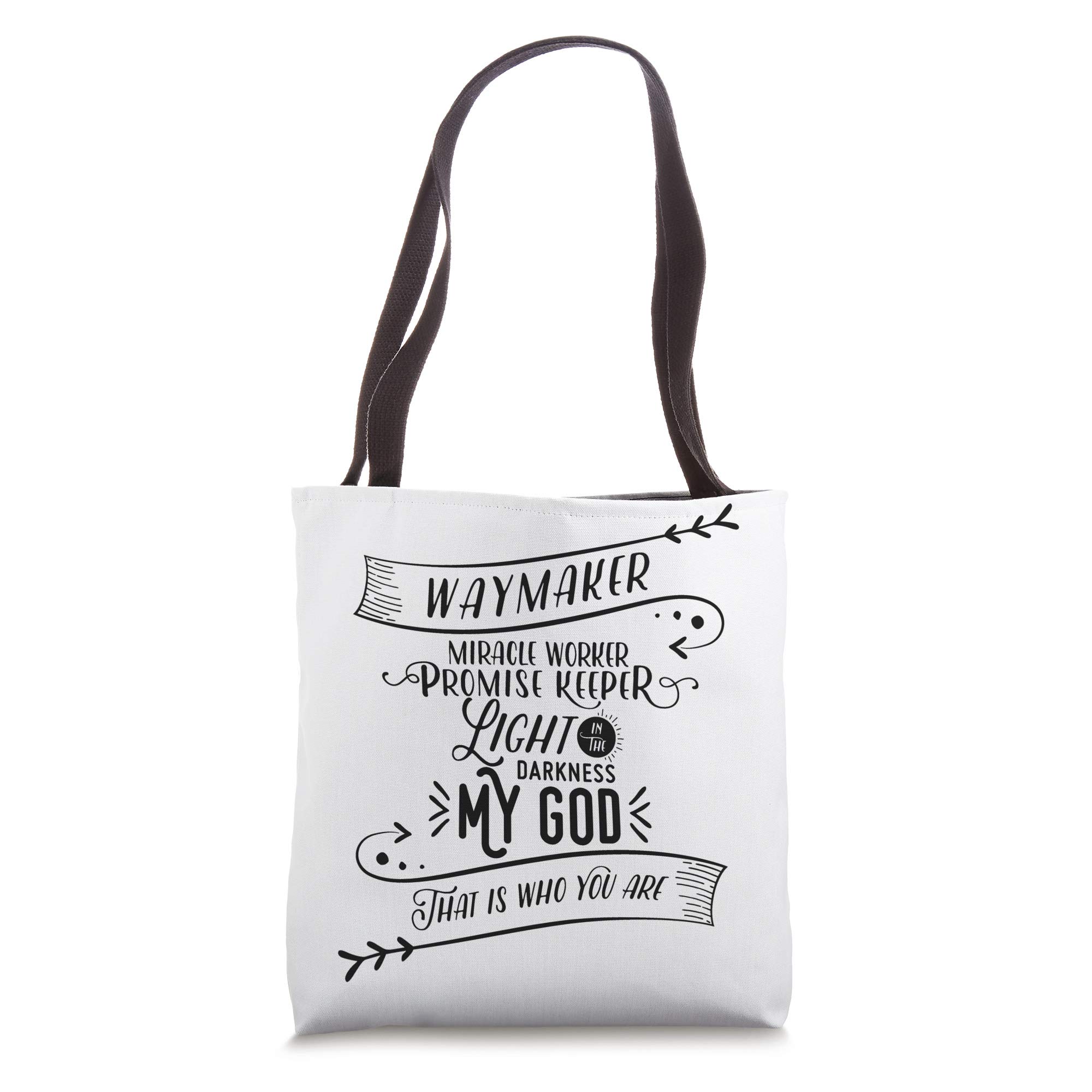 Waymaker - Inspirational Christian Tote Bag with Miracle Worker & Promise Keeper Design | Lightweight Canvas Shoulder Bag for Church, Bible Study & Daily Use