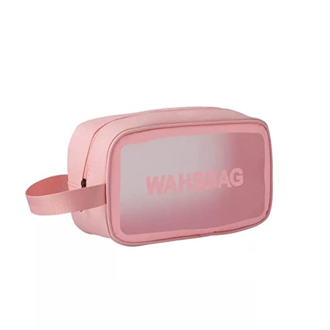 Sukee Small Clear PVC Cosmetic Bag | Travel Makeup Organizer for Men & Women | Waterproof Wash Bag for Toiletries, Cosmetics & Travel Essentials (Small) - Perfect for Gym, Travel & Daily Use