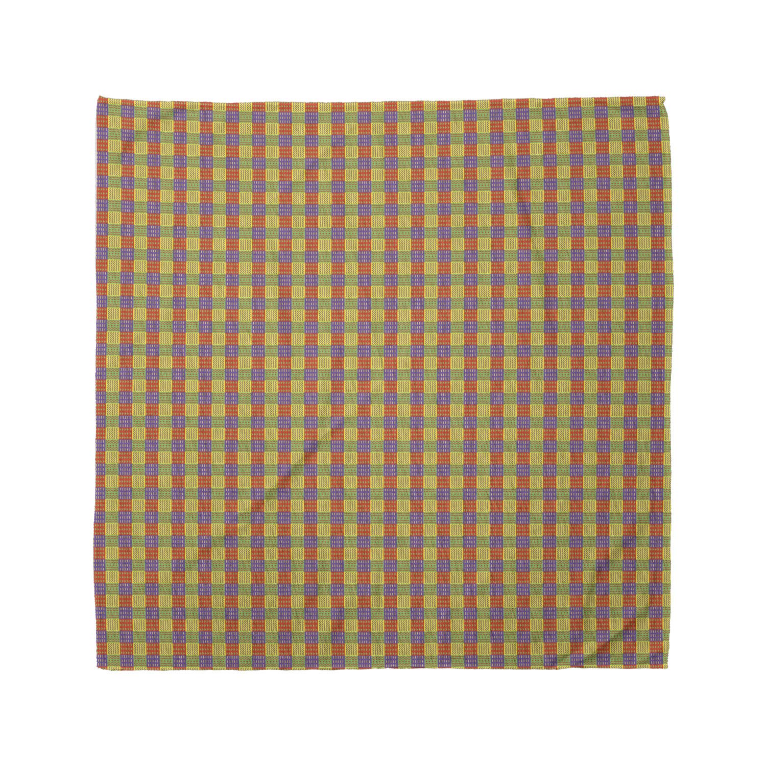 Ambesonne Folk Art Bandana - Colorful Squares Design Unisex Head & Neck Scarf for Men & Women | Perfect for Outdoor Activities, Music Festivals & Fashion Accessories