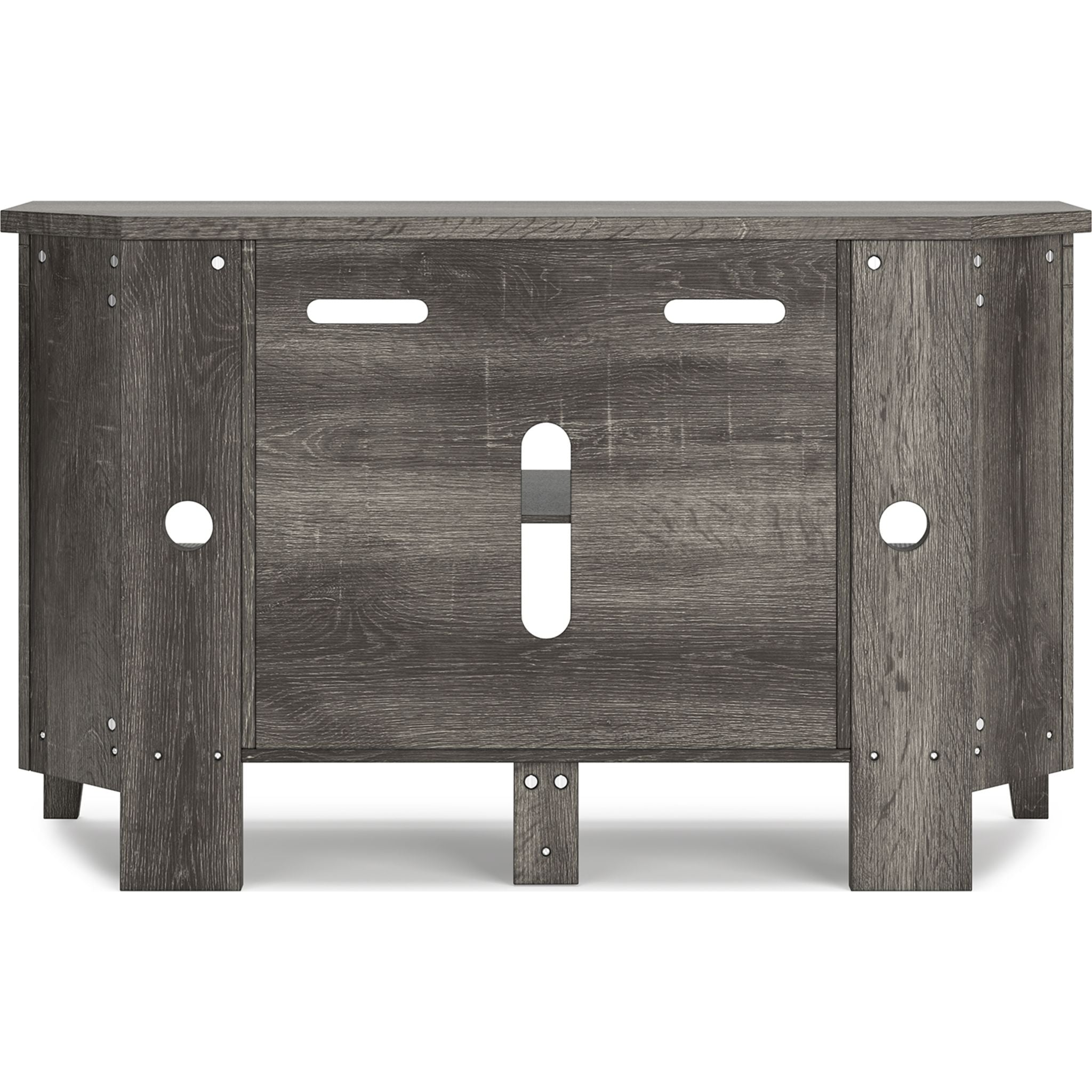 Arlenbry Corner TV Stand in Gray - Modern Space-Saving Entertainment Center for Living Room & Bedroom