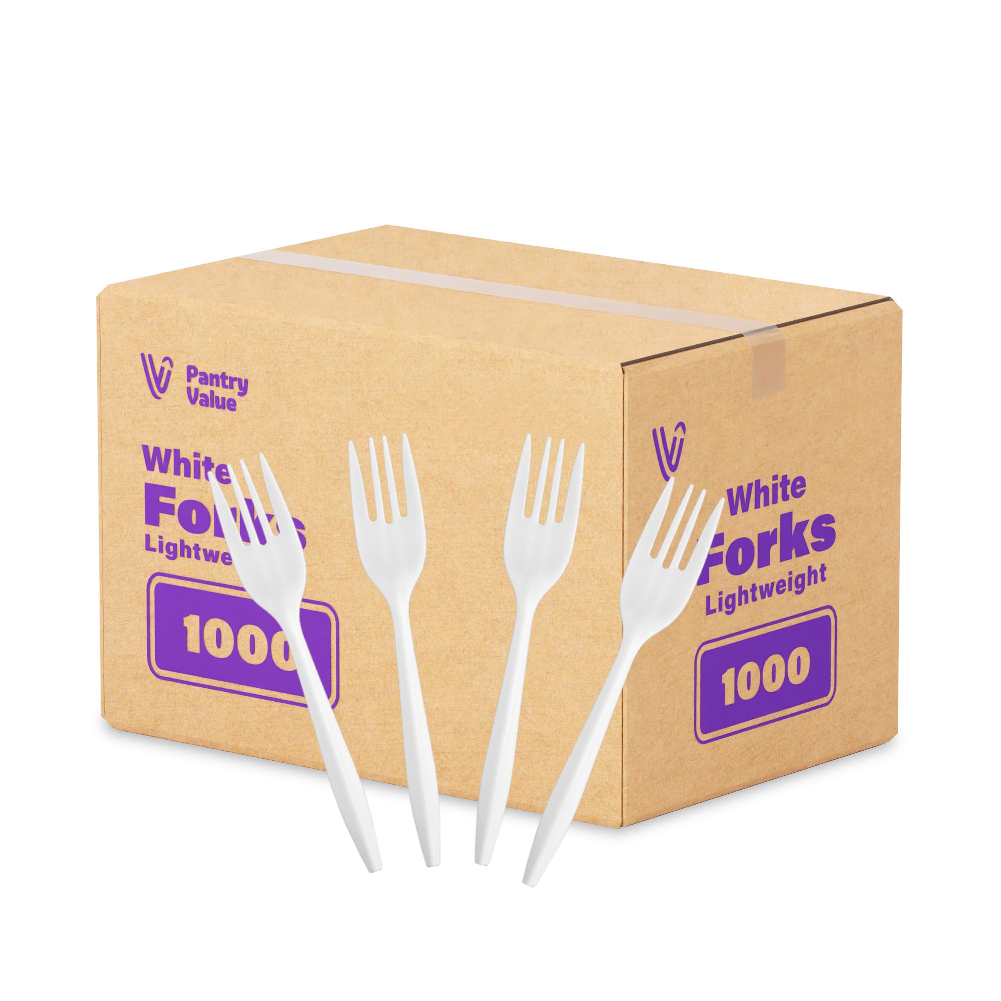 1000 Count Disposable White Plastic Forks - Bulk Lightweight Cutlery for Parties, Events, Picnics & Catering | Perfect for BBQs, Birthday Celebrations & Office Lunches