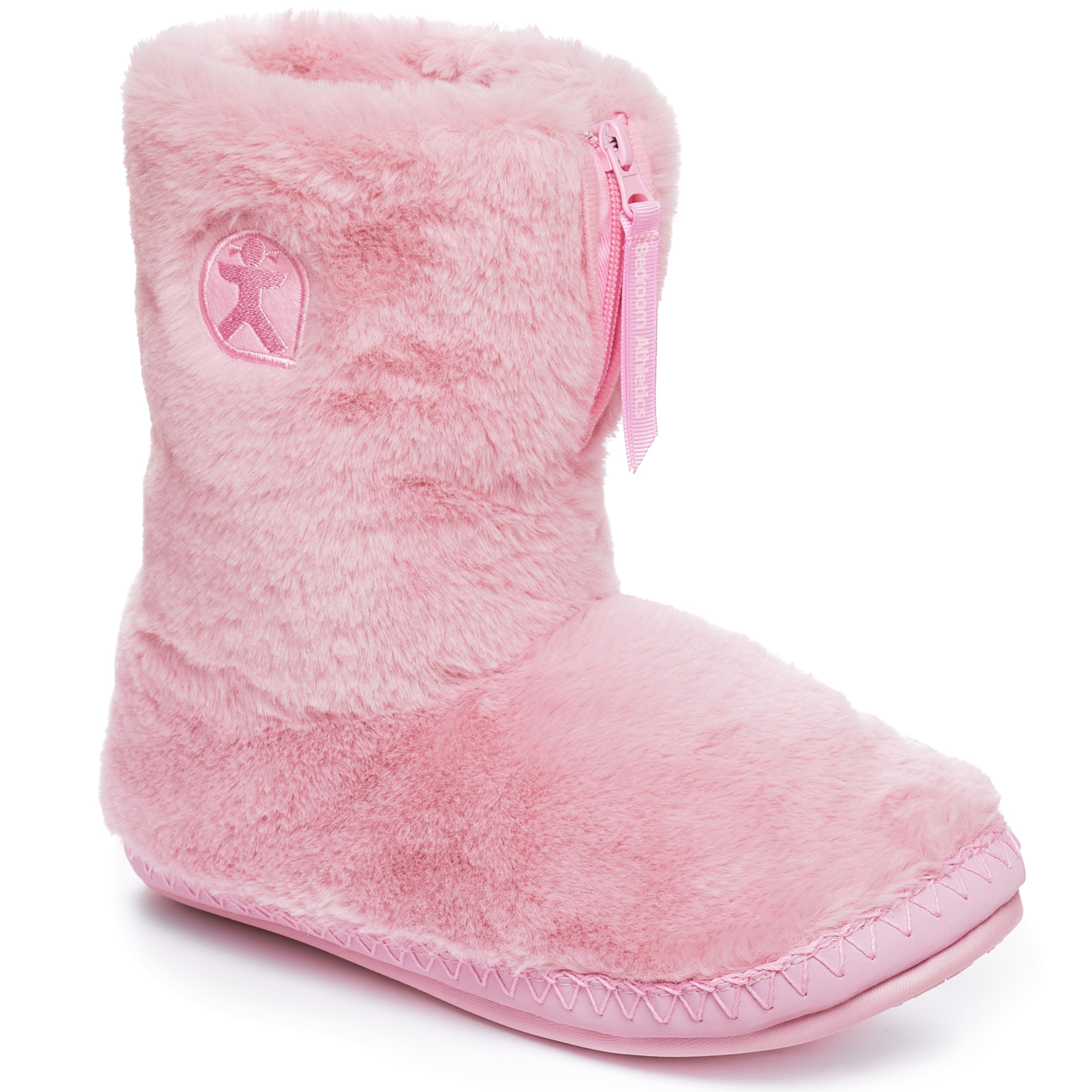 Cozy Women's Faux Fur Memory Foam Slipper Boots - Warm Indoor/Outdoor House Shoes with Non-Slip Outsole & Zip Up Closure (Machine Washable) - Perfect for Winter Comfort at Home, Office or Quick Outdoor Errands - Marilyn Style