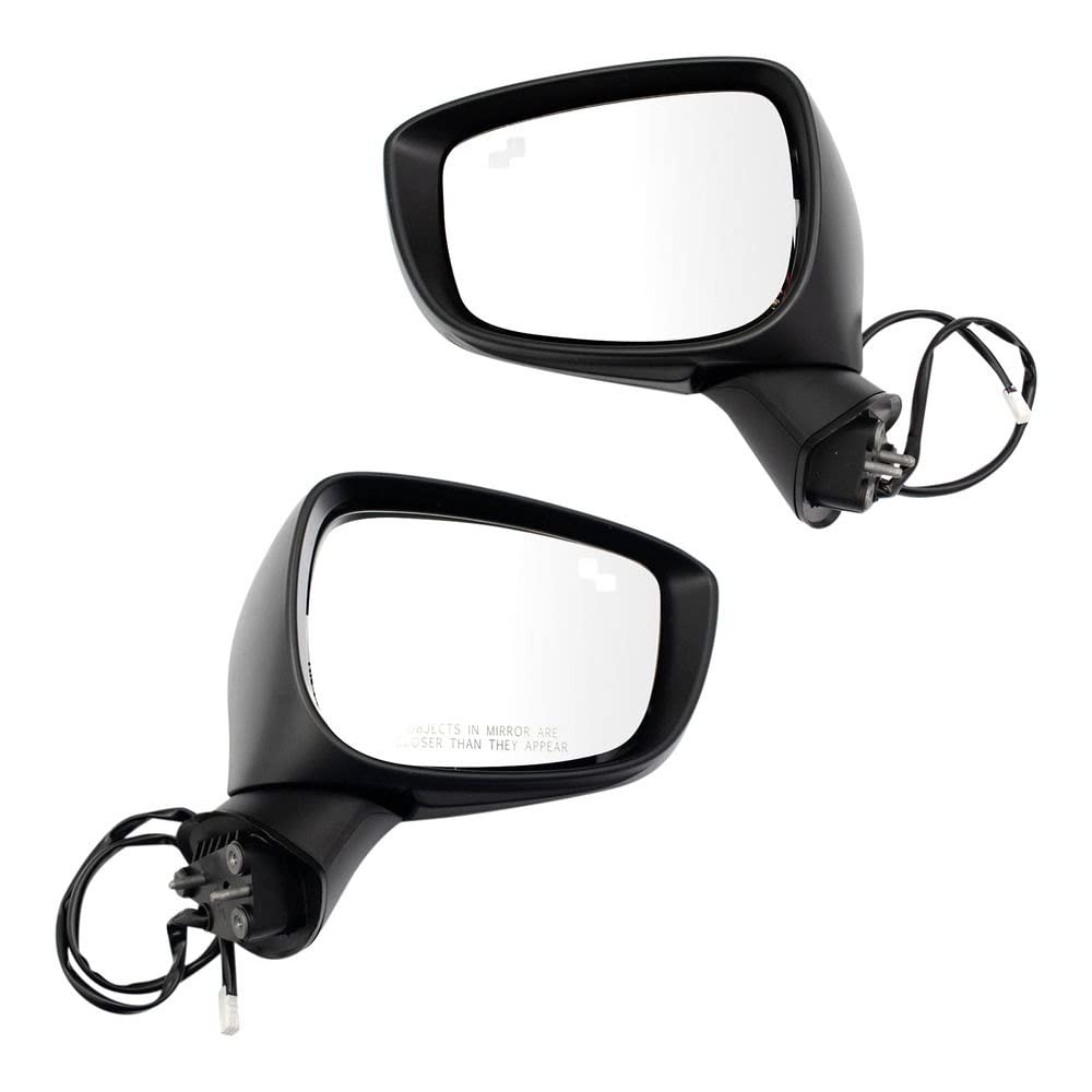 TRQ Driver & Passenger Side Mirror Set for 2016-2021 Mazda CX-3 - Non-Heated, with Turn Signal & Blind Spot Indicator (MA1320216, MA1321216) - Perfect for City Driving & Parking Safety