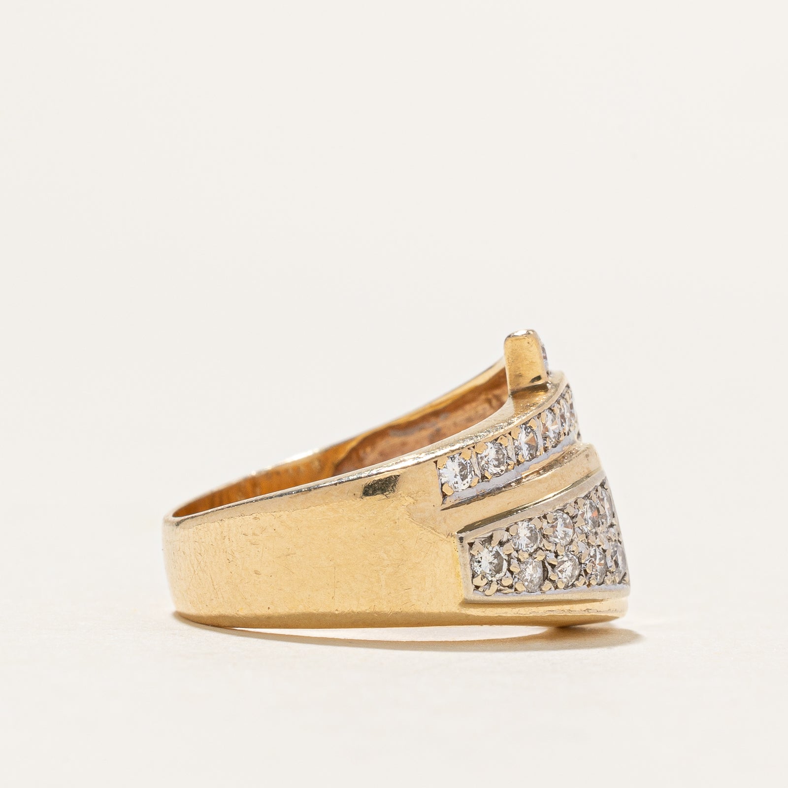 0.41ctw Diamond Abstract Cocktail Ring - Size 5.25 - Elegant Statement Jewelry for Parties, Weddings & Special Occasions