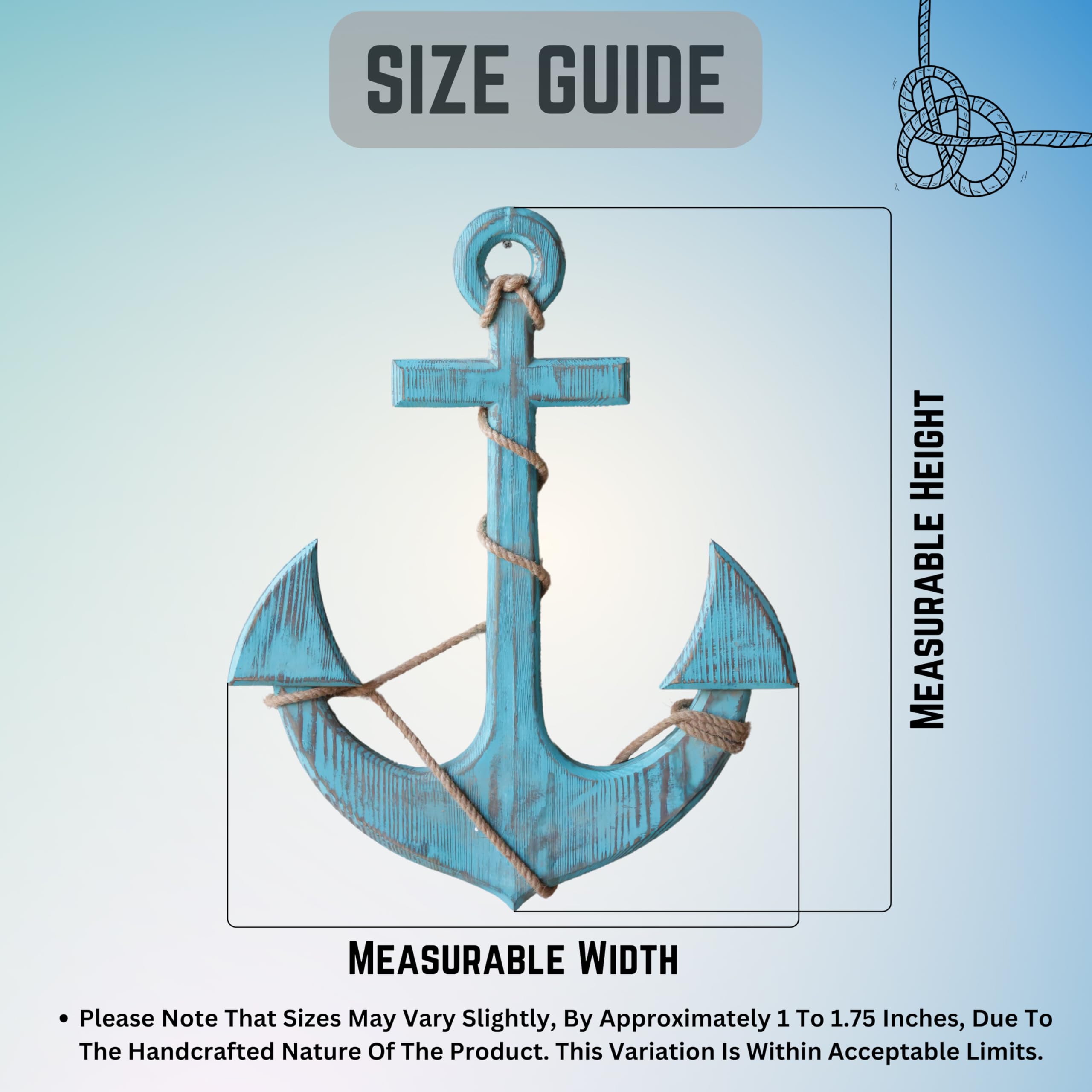 Nagina International Forest Frog Blue Decorative Anchor with Ropes - 18 Inch Nautical Wall Hanging for Home, Office & Boat Decor | Perfect Gift for Beach House & Coastal Theme Rooms