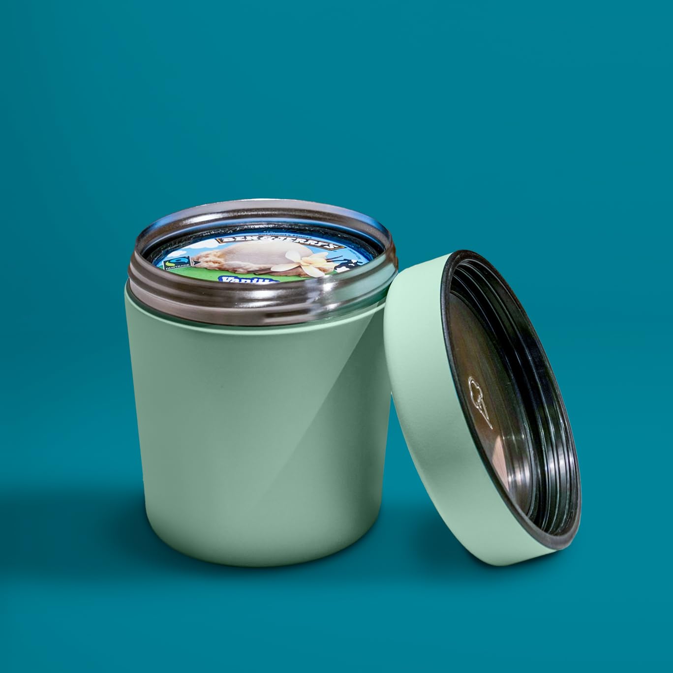 Vacuum Insulated Ice Cream Pint Cooler - Keeps Ice Cream Frozen for Hours | Portable Freezer for Picnics, Beach Trips & Outdoor Adventures (Coconut White)