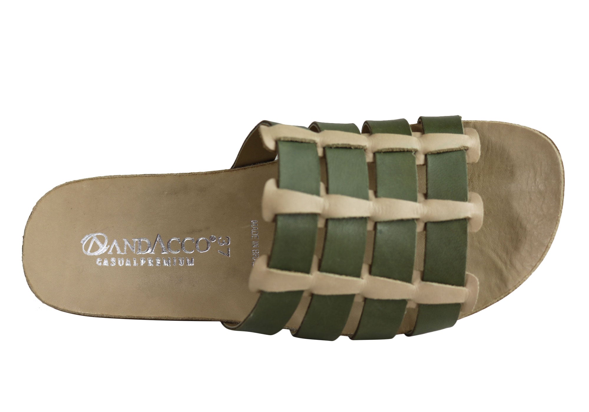 Andacco Sorrento Women's Comfort Leather Slide Sandals - Handmade in Brazil - Perfect for Beach, Vacation & Summer Outfits