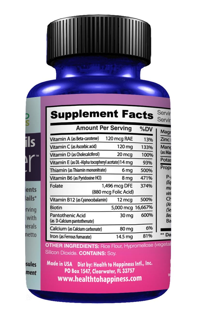Premium Hair Growth Formula with 5000mcg Biotin & Hydrolyzed Collagen - Stimulates Hair Growth & Skin Radiance | Hair, Skin & Nails Supplement for Men & Women | 60 Capsules (30-Day Supply) | Perfect for Thinning Hair, Brittle Nails & Dull Skin Care Routine