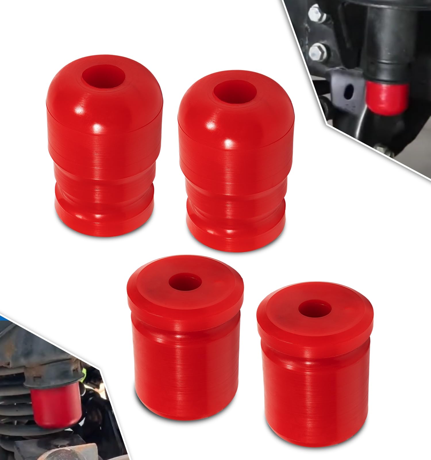 Jeep Wrangler JK JKU 2007-2018 Front & Rear Bump Stops Kit - Polyurethane Suspension Accessories (Set of 4) - Perfect for Off-Roading, Rock Crawling & Daily Driving